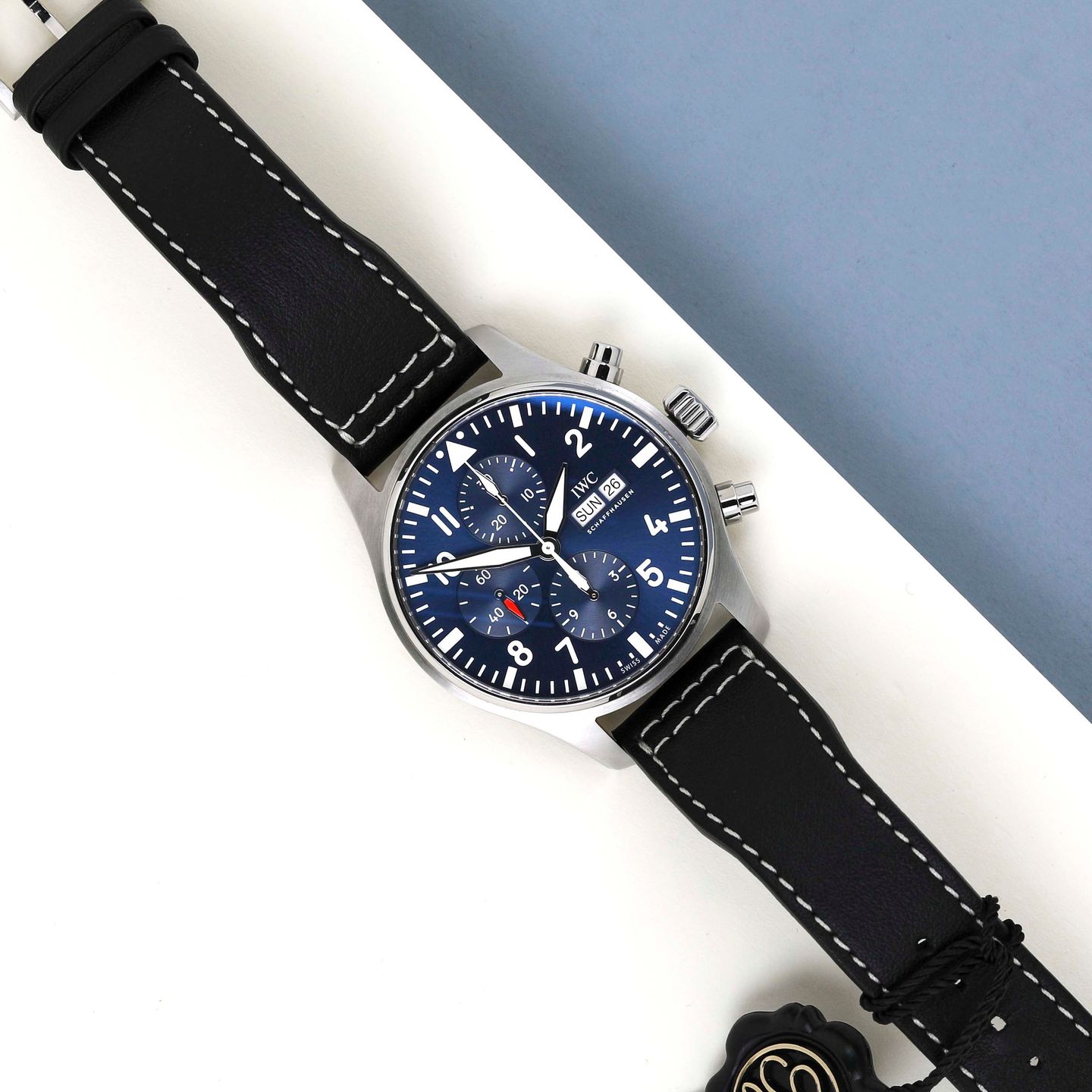 IWC Pilot Chronograph IW377714 (2019) - Blauw wijzerplaat 43mm Staal (2/8)