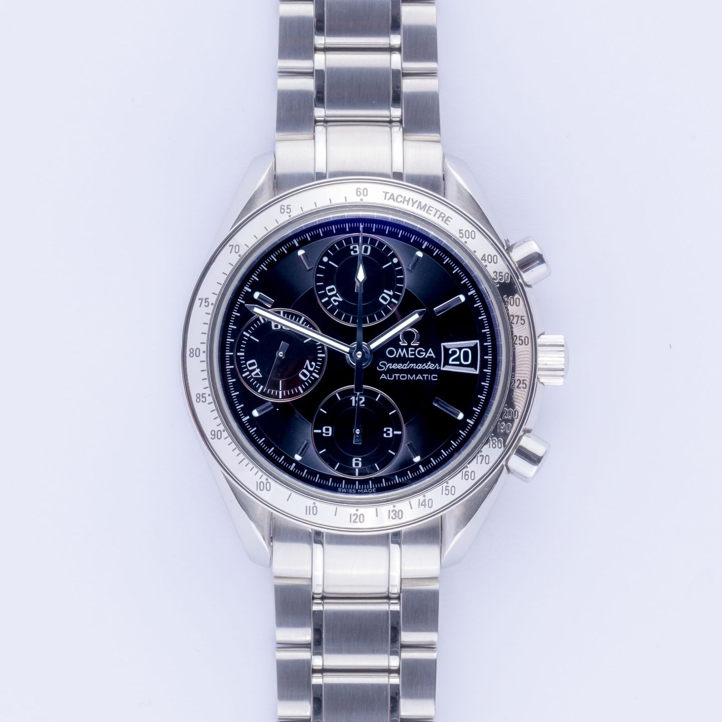 Omega Speedmaster Date 3513.50 (1999) - Zwart wijzerplaat 39mm Staal (3/8)