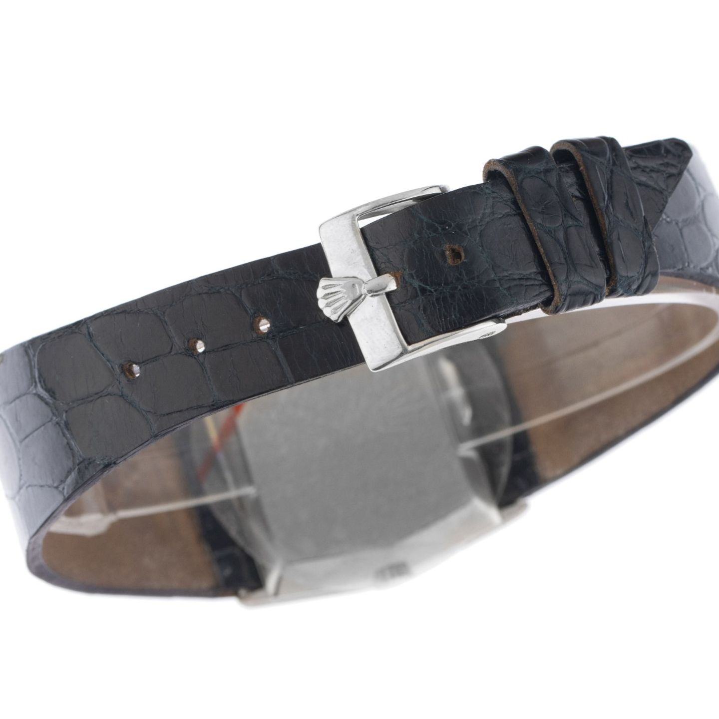 Rolex Cellini 4017 (1972) - Black dial 28 mm White Gold case (7/8)