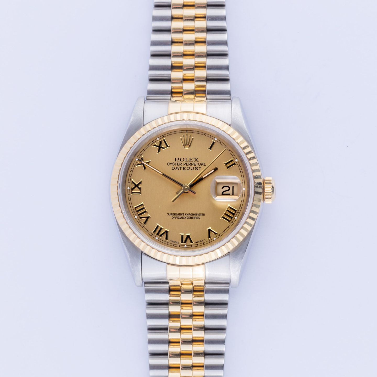 Rolex Datejust 36 16233 (1991) - Champagne dial 36 mm Gold/Steel case (3/7)