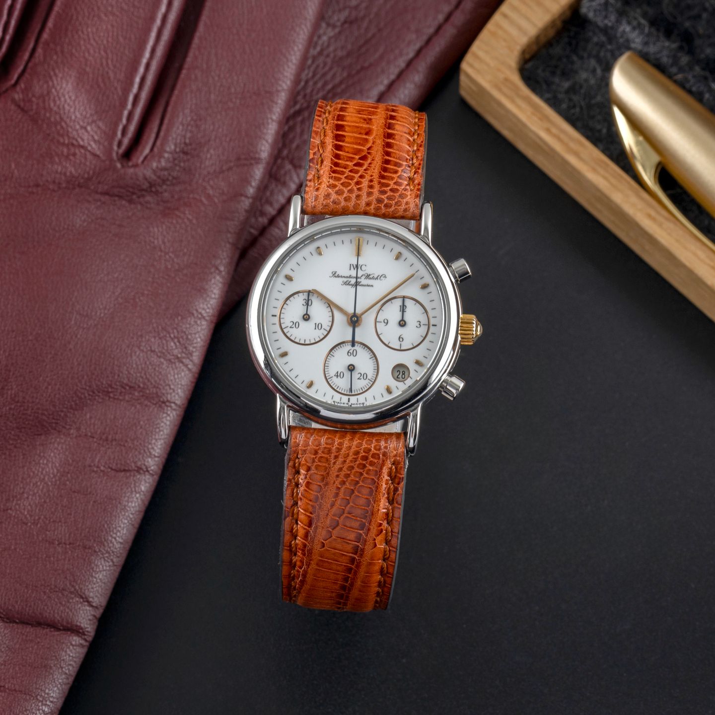 IWC Portofino Chronograph IW373004 (1992) - White dial 29 mm Steel case (1/8)
