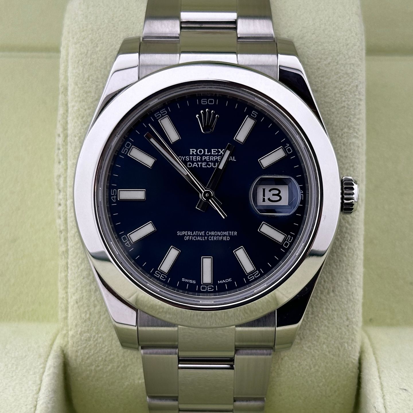 Rolex Datejust II 116300 (2017) - Blauw wijzerplaat 41mm Staal (1/8)