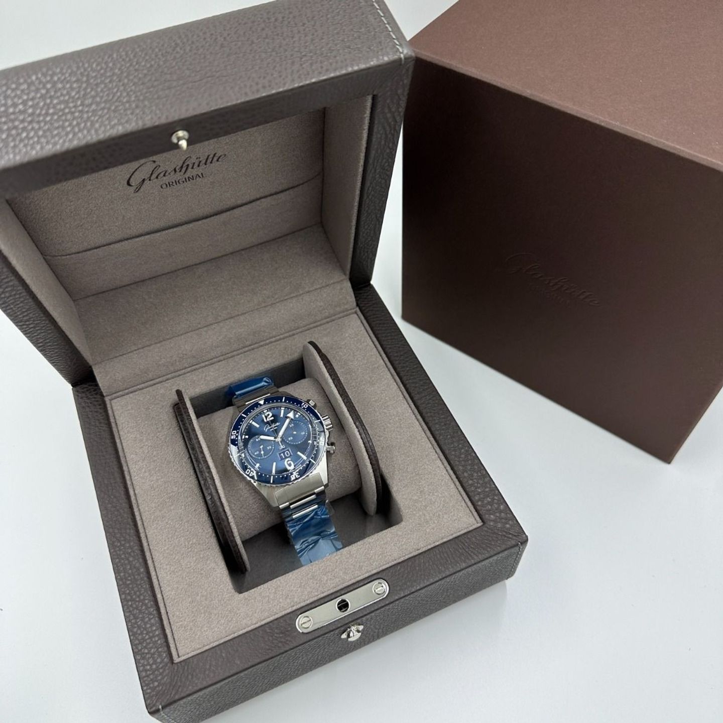 Glashütte Original SeaQ Chronograph 1-37-23-02-81-70 (2024) - Blauw wijzerplaat 43mm Staal (2/8)