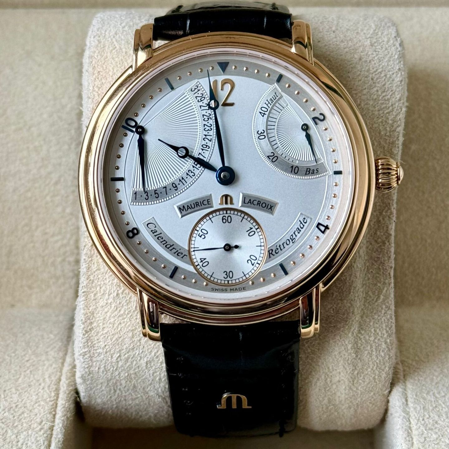 Maurice Lacroix Masterpiece 000000 (2003) - White dial 43 mm Yellow Gold case (2/8)