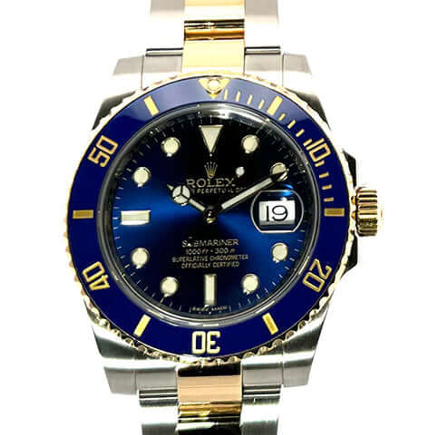 Rolex Submariner Date 116613LB (2014) - Blauw wijzerplaat 40mm Goud/Staal (1/8)