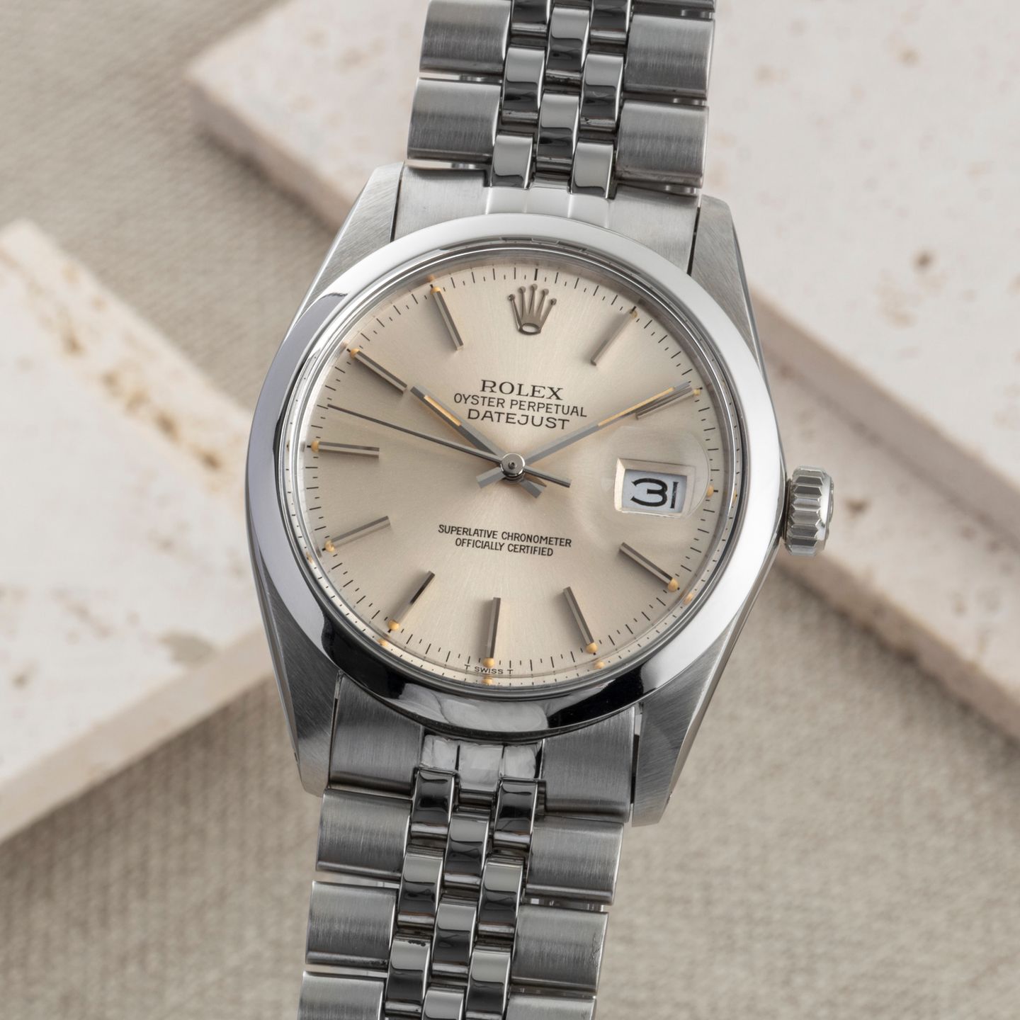 Rolex Datejust 36 16000 (1982) - Zilver wijzerplaat 36mm Staal (3/8)