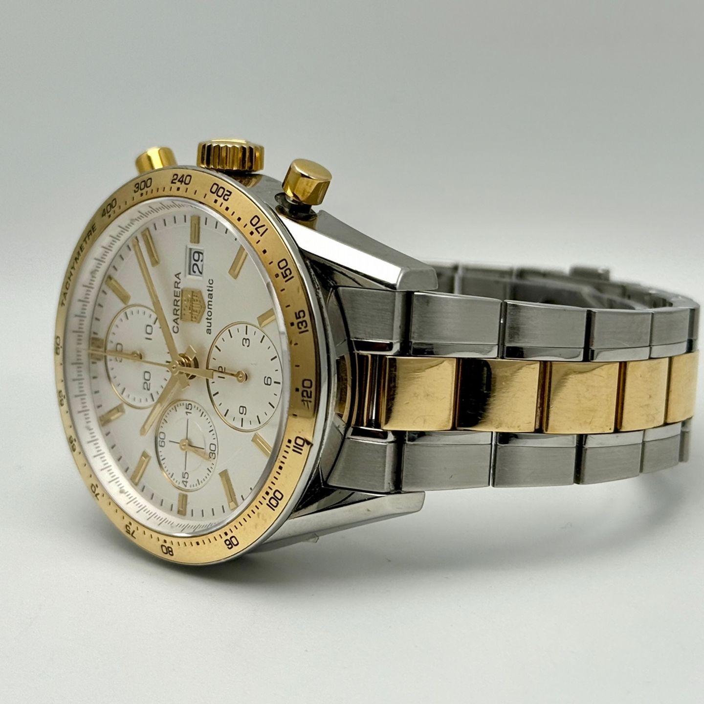 TAG Heuer Carrera Calibre 16 CV2050.BD0789 (Onbekend (willekeurig serienummer)) - Zilver wijzerplaat 41mm Goud/Staal (5/8)