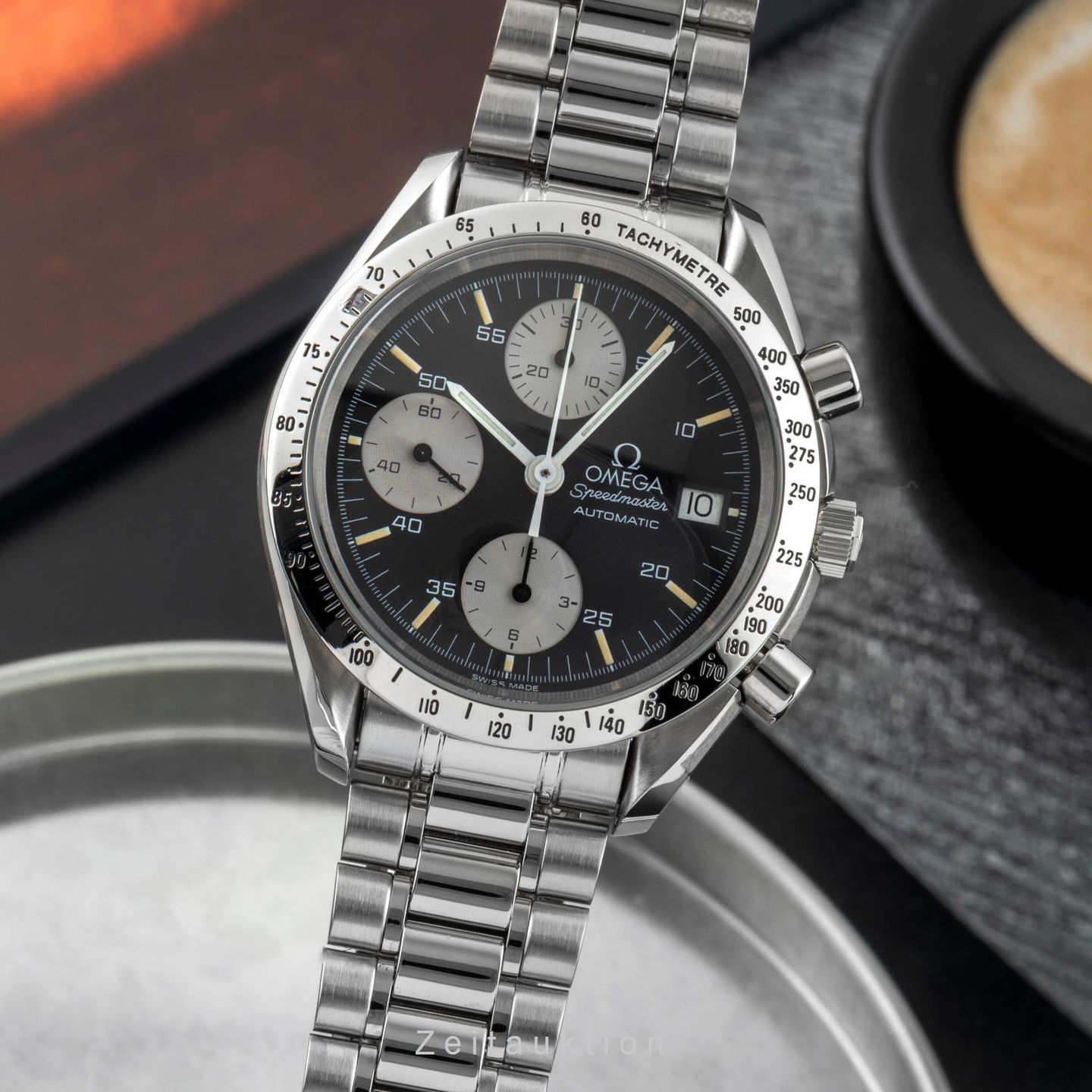 Omega Speedmaster Date 3511.50.00 (Onbekend (willekeurig serienummer)) - Zwart wijzerplaat 39mm Staal (1/8)