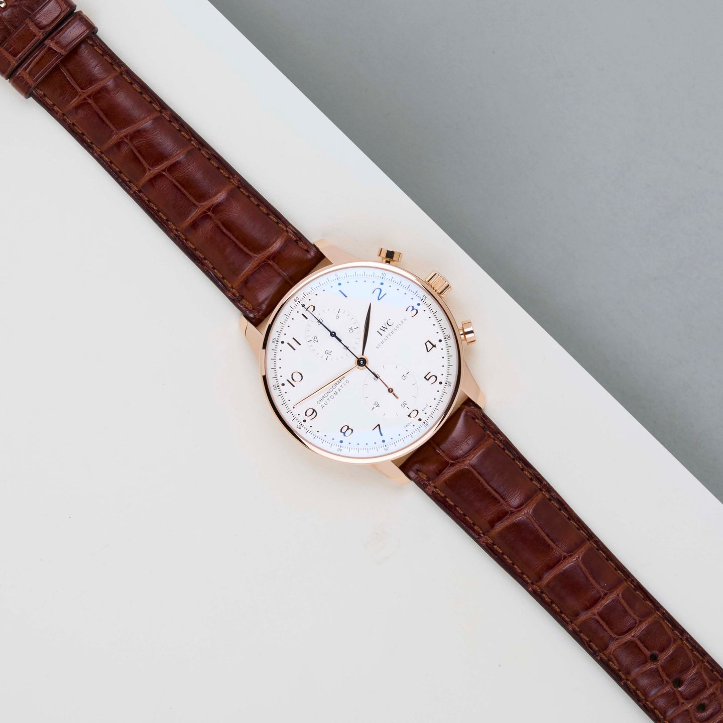 IWC Portuguese Chronograph IW371480 (2014) - Zilver wijzerplaat 41mm Roodgoud (2/8)