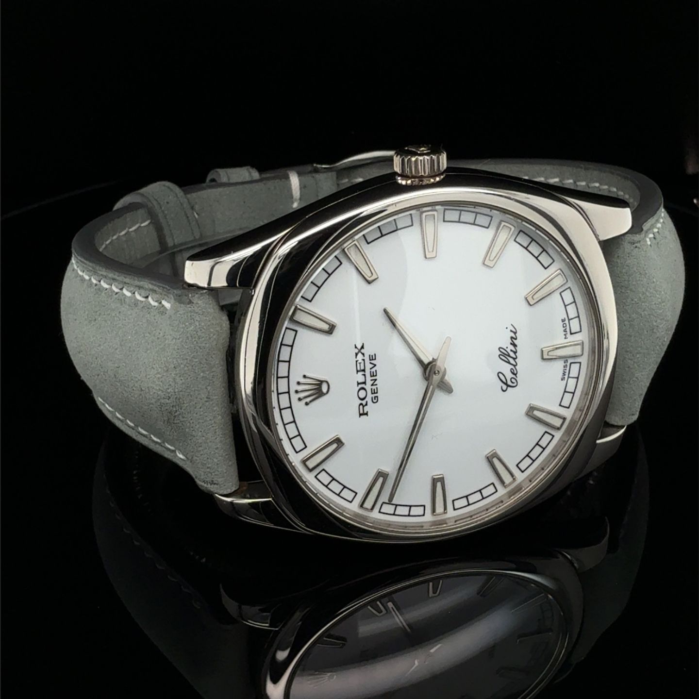 Rolex Cellini Danaos 4243 (2001) - White dial 38 mm White Gold case (2/8)
