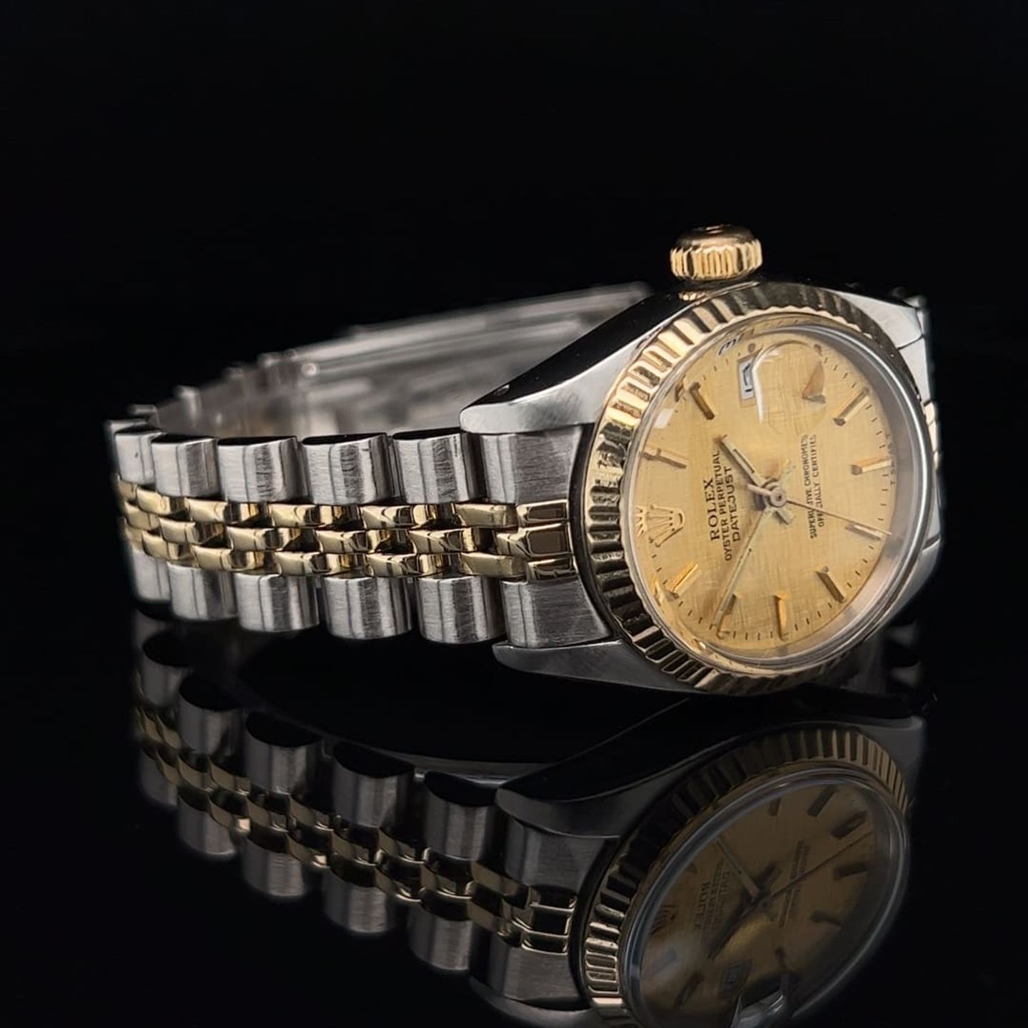 Rolex Lady-Datejust 6917 (1980) - Champagne wijzerplaat 26mm Goud/Staal (8/8)
