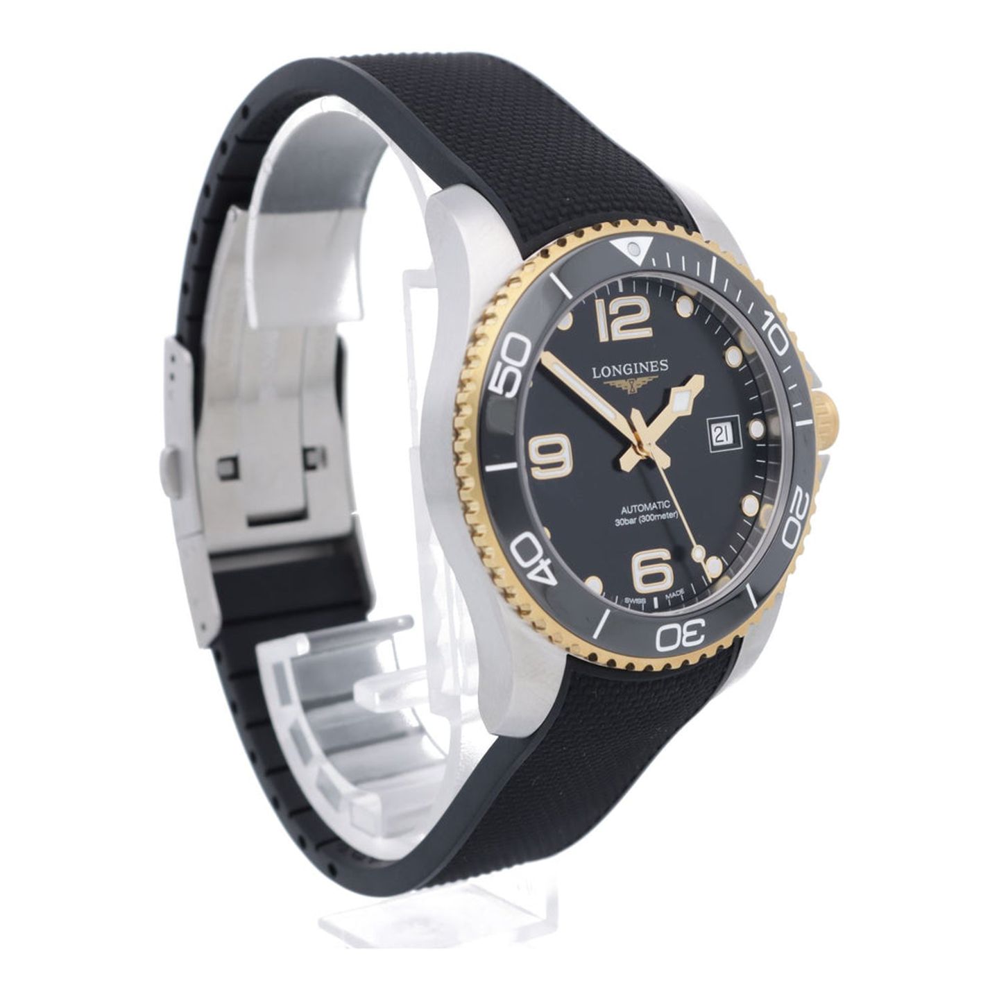 Longines HydroConquest L3.781.3.56.9 (2026) - Zwart wijzerplaat 41mm Staal (7/7)