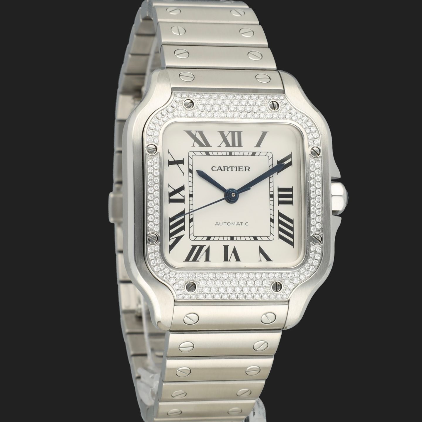 Cartier Santos WSSA0029 (Unknown (random serial)) - Silver dial 35 mm Steel case (4/8)