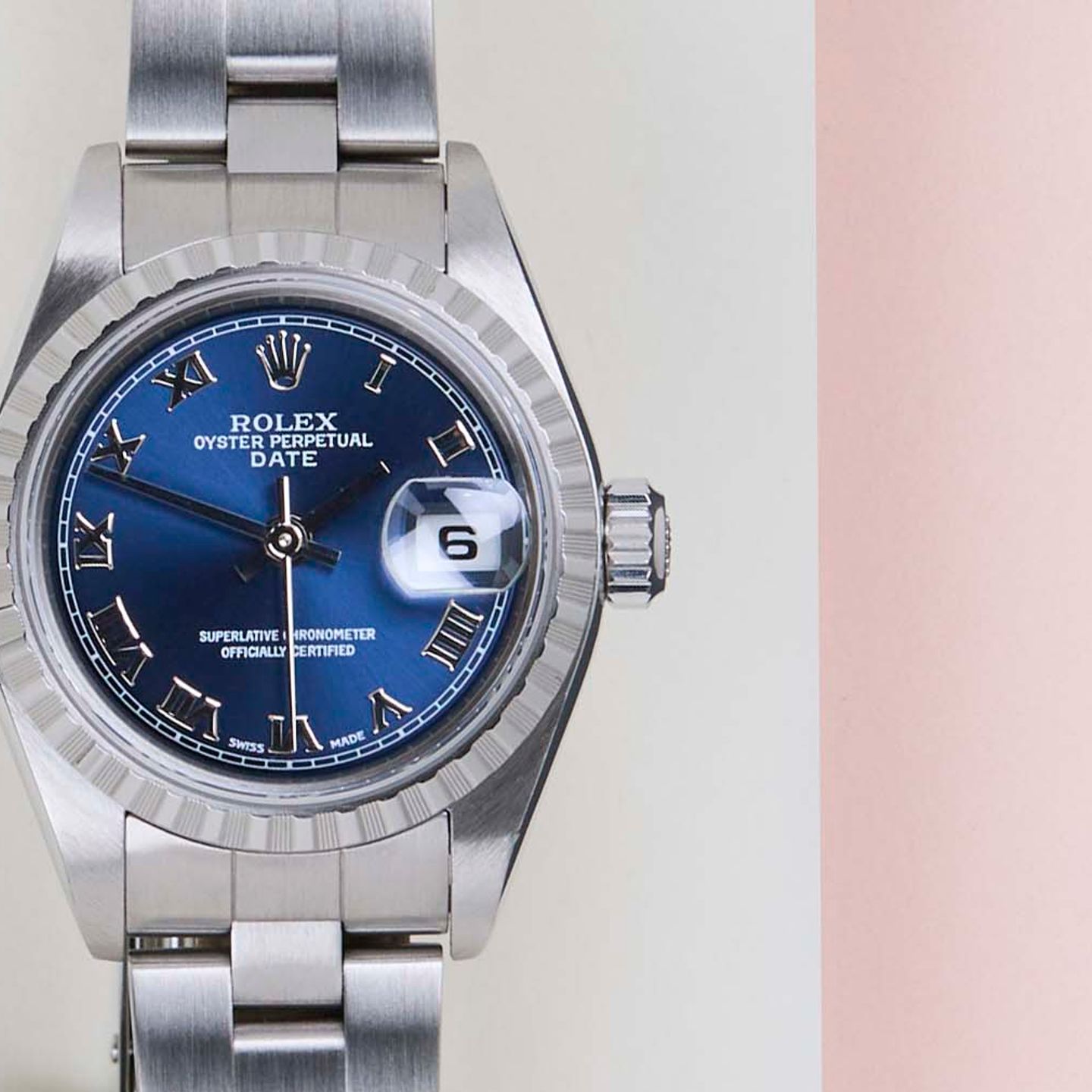 Rolex Oyster Perpetual Lady Date 79240 (2003) - 26mm Staal (5/8)