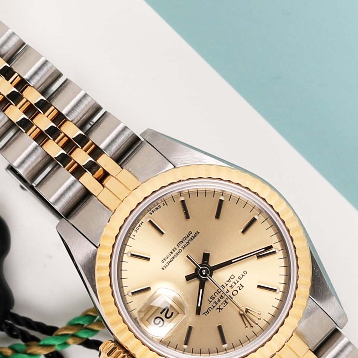 Rolex Lady-Datejust 69173 (1987) - Champagne dial 26 mm Gold/Steel case (4/8)