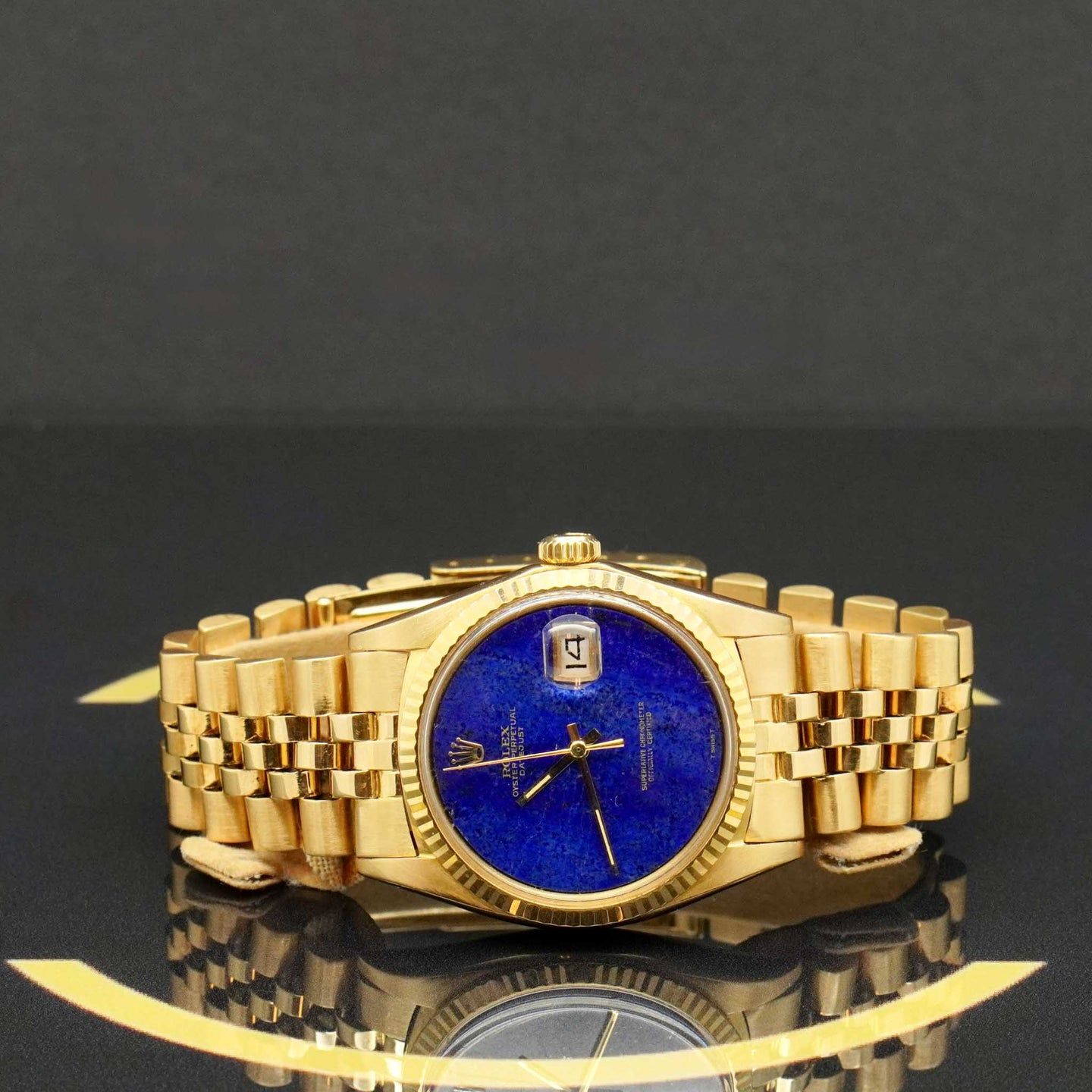 Rolex Datejust 1601 (1970) - Blue dial 36 mm Yellow Gold case (4/7)