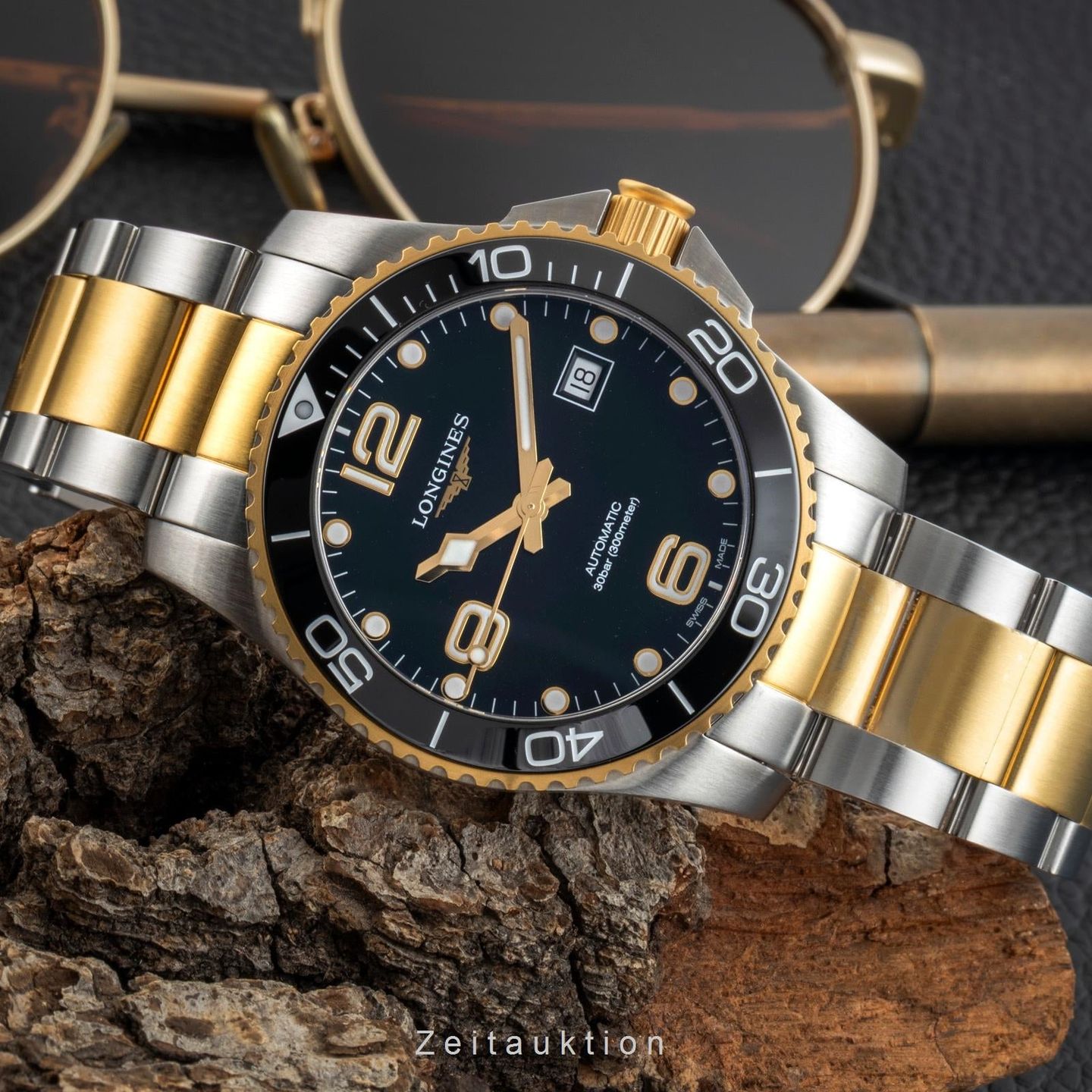 Longines HydroConquest L3.781.3.56.7 (Onbekend (willekeurig serienummer)) - Zwart wijzerplaat 41mm Staal (2/8)