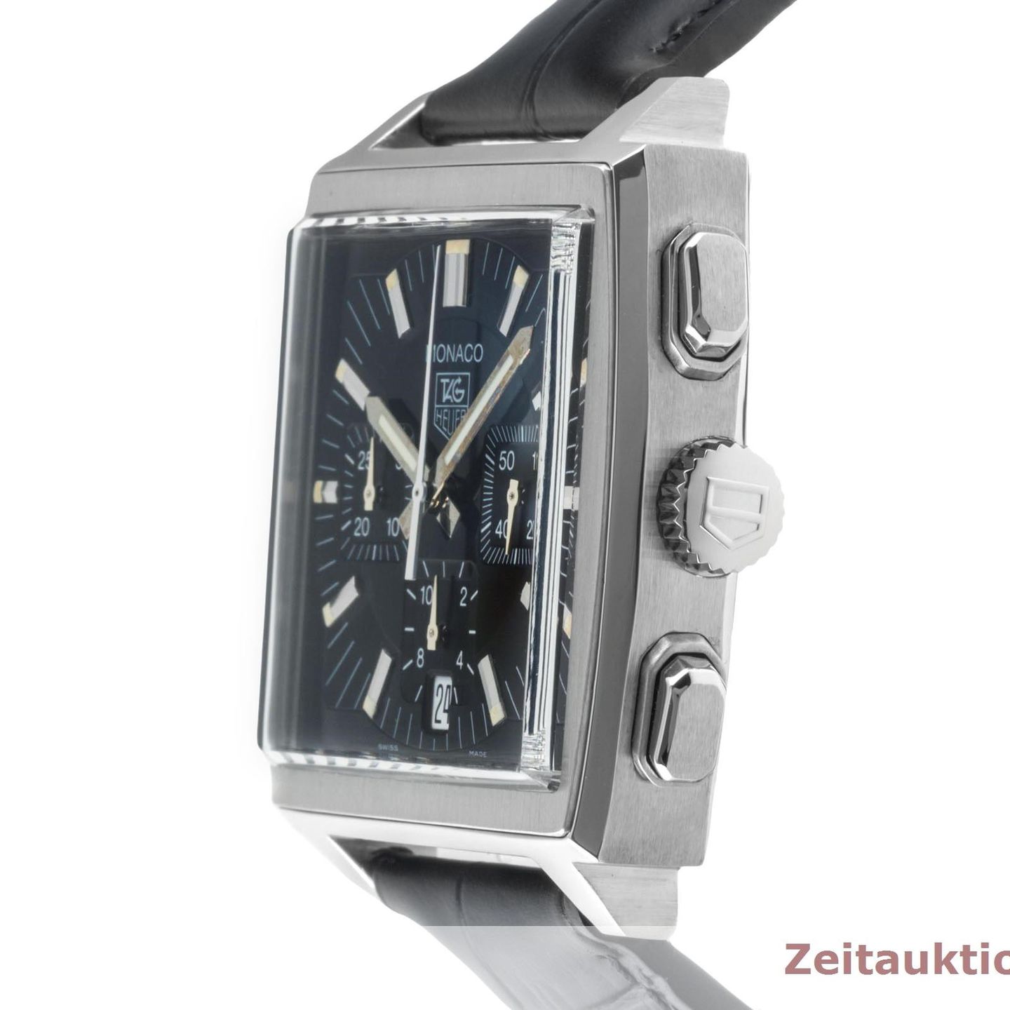 TAG Heuer Monaco CW2111 (2008) - Black dial 45 mm Steel case (6/8)