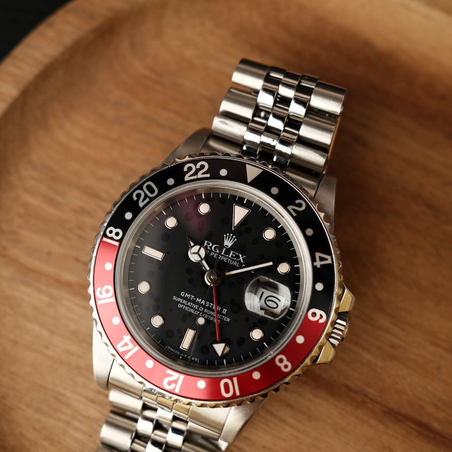 Rolex GMT-Master II 16760 (1989) - Zwart wijzerplaat 40mm Staal (3/8)