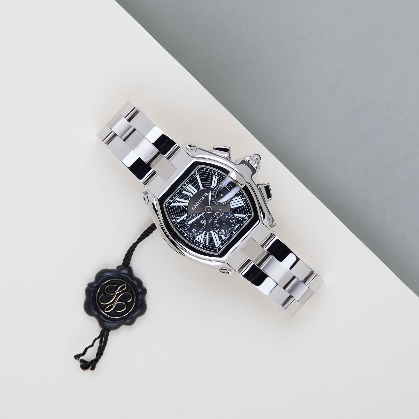 Cartier Roadster W62020X6 (2004) - Zwart wijzerplaat 43mm Staal (2/8)