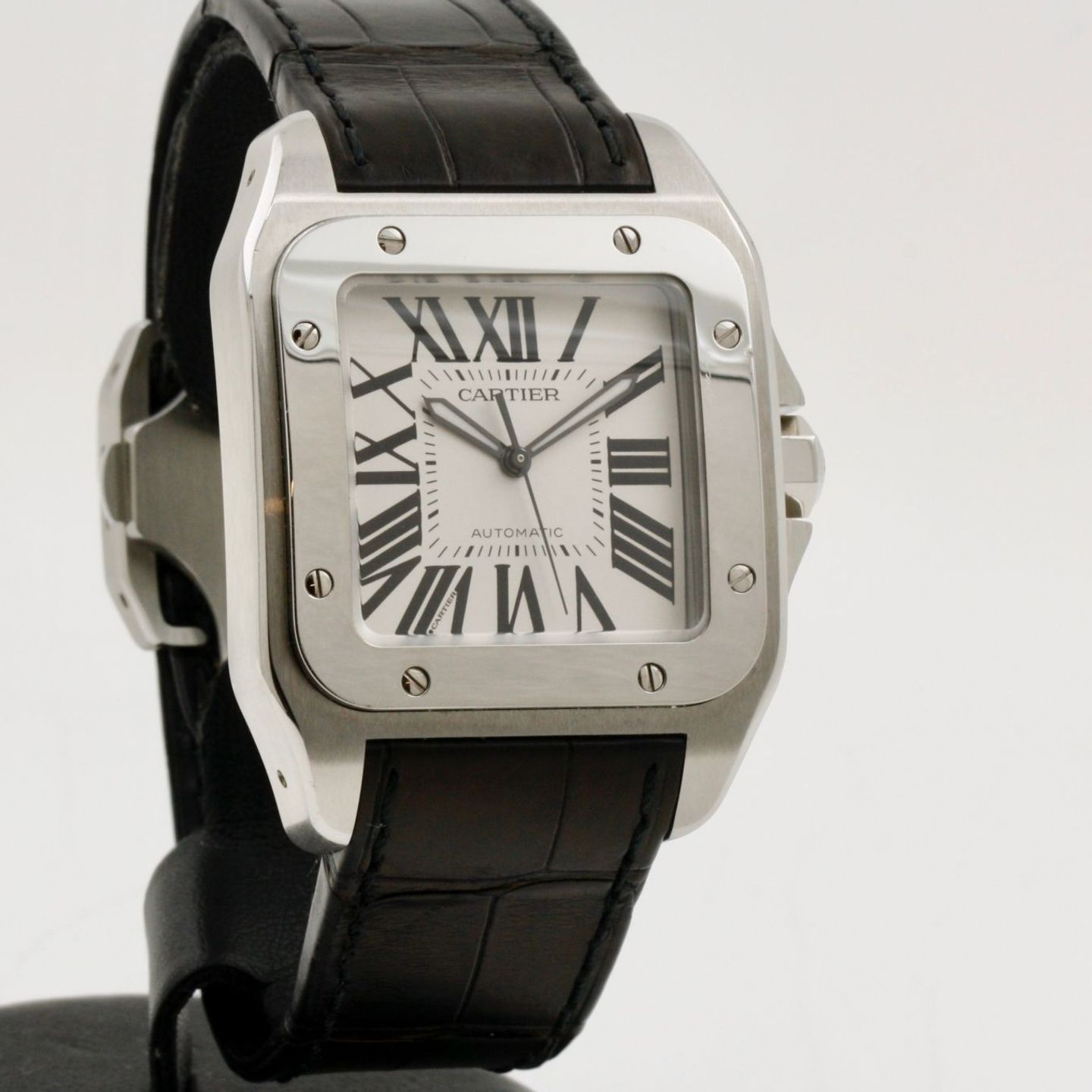 Cartier Santos 100 2656 (Unknown (random serial)) - White dial 38 mm Steel case (1/1)