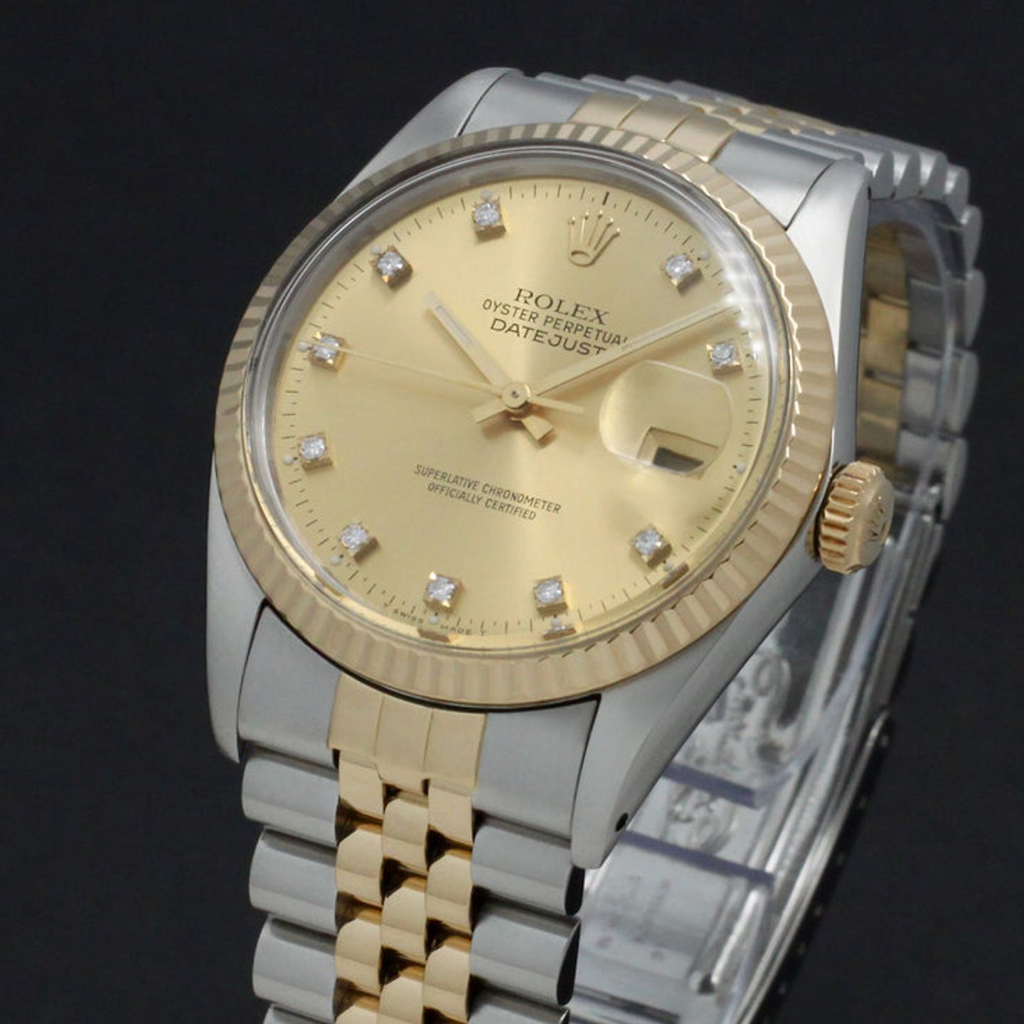 Rolex Datejust 36 16013 (1988) - Goud wijzerplaat 36mm Goud/Staal (7/7)