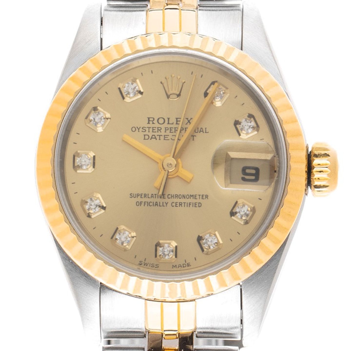 Rolex Lady-Datejust 69173 (1995) - Champagne dial 26 mm Gold/Steel case (1/6)
