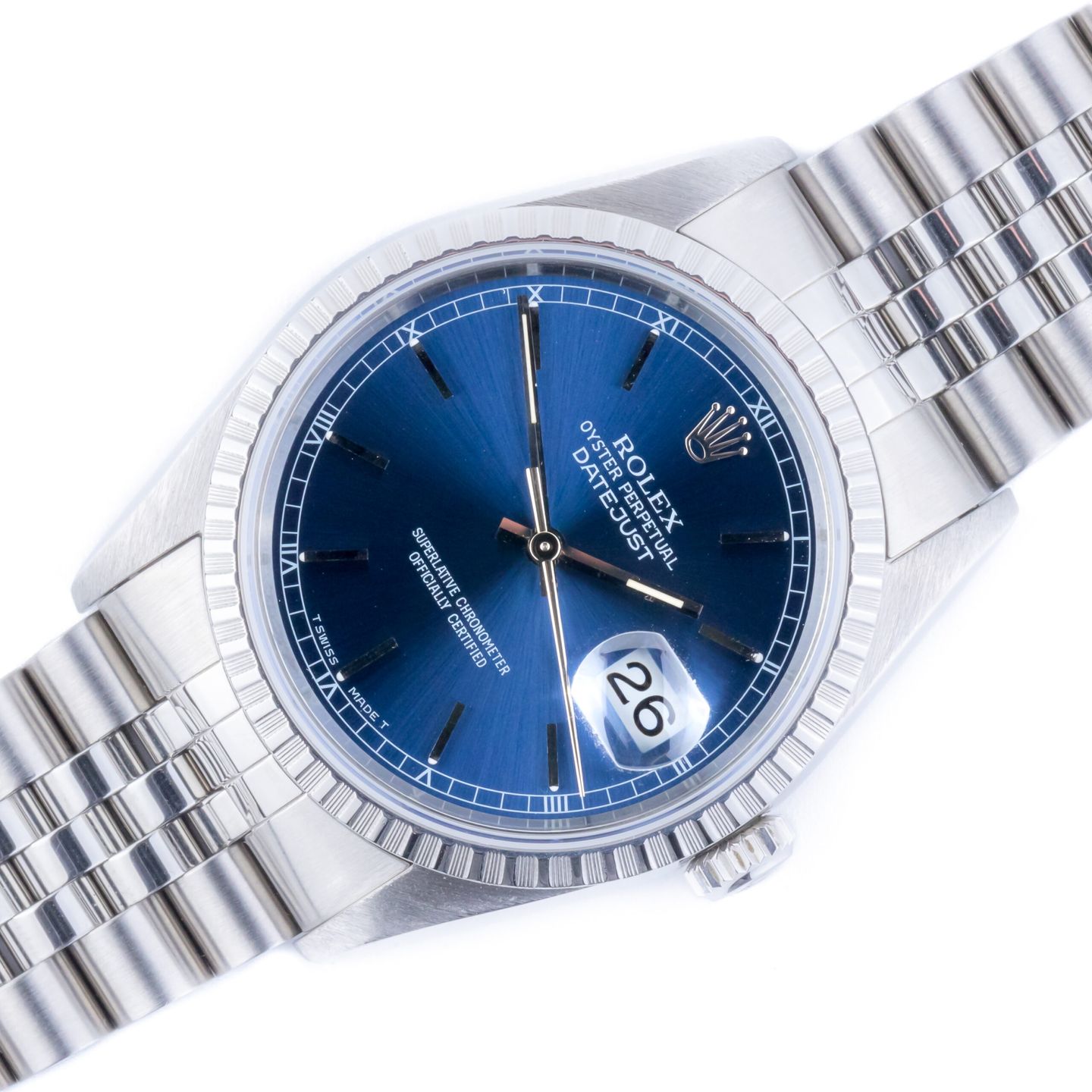 Rolex Datejust 36 16220 (1995) - Blue dial 36 mm Steel case (1/8)