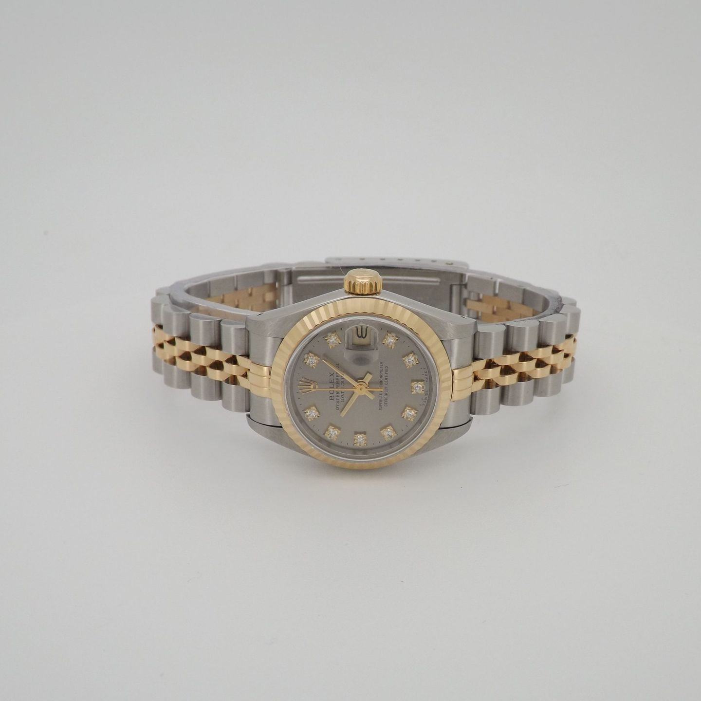 Rolex Lady-Datejust 69173 (1991) - Grey dial 26 mm Gold/Steel case (3/8)