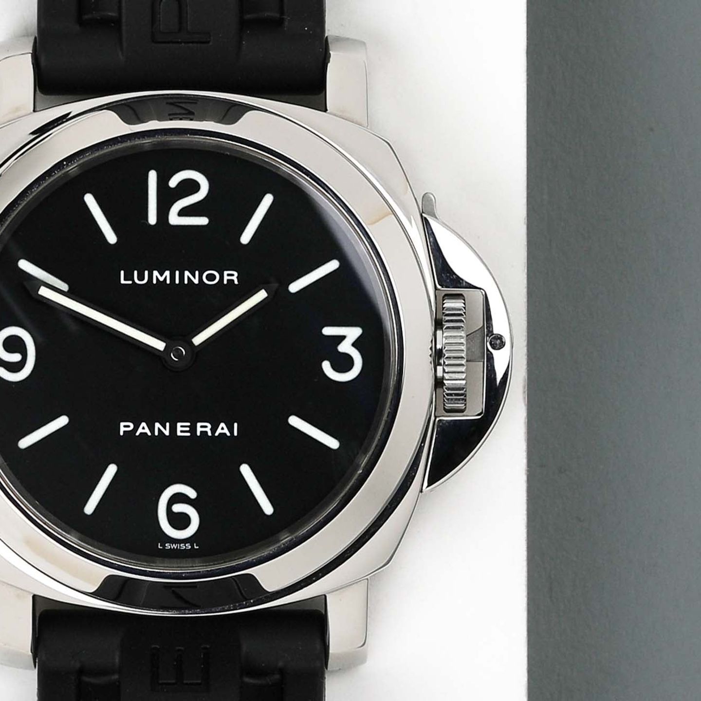 Panerai Luminor Base PAM0112 (2003) - Zwart wijzerplaat 44mm Staal (5/8)