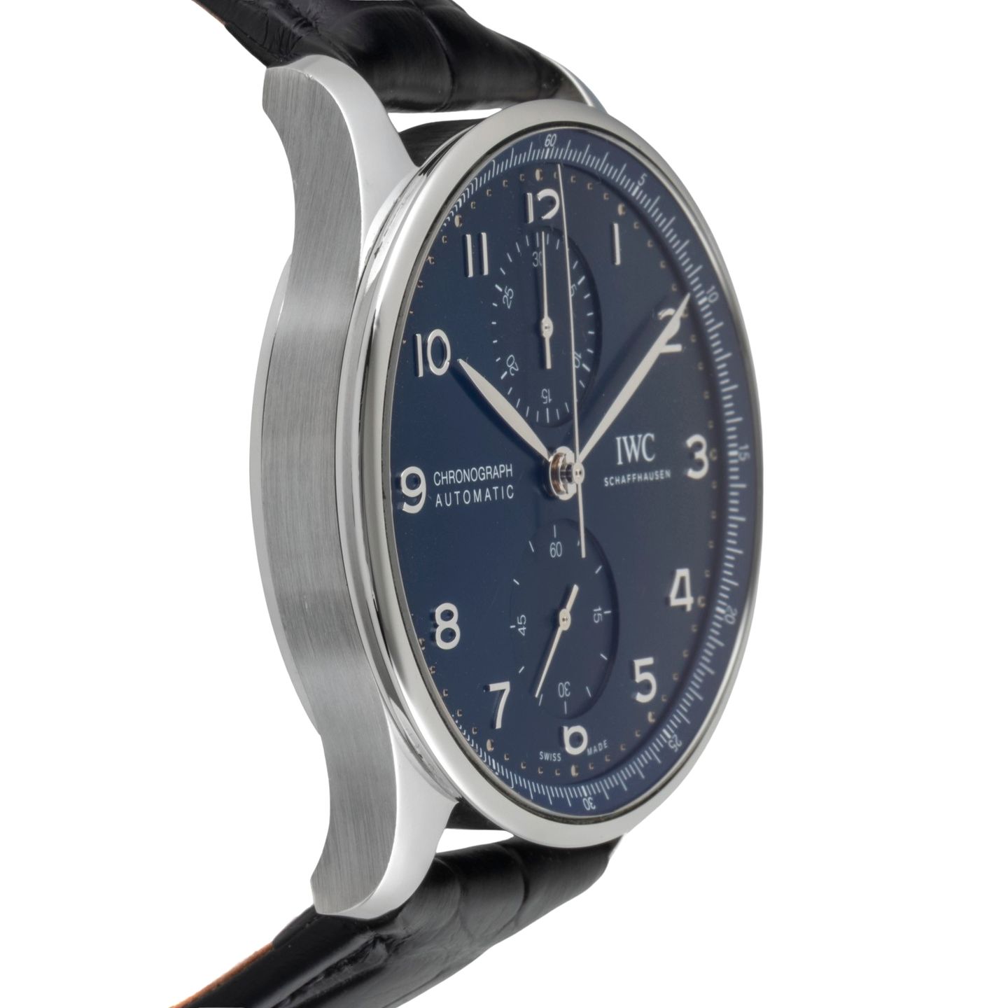 IWC Portuguese Chronograph IW371606 (Onbekend (willekeurig serienummer)) - Blauw wijzerplaat 41mm Staal (7/8)