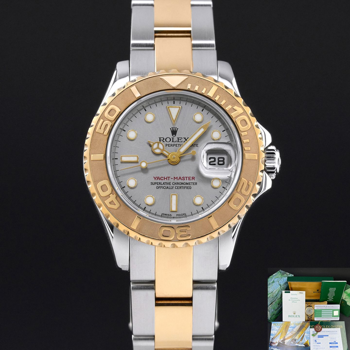 Rolex Yacht-Master 169623 (2002) - Grijs wijzerplaat 29mm Goud/Staal (1/8)