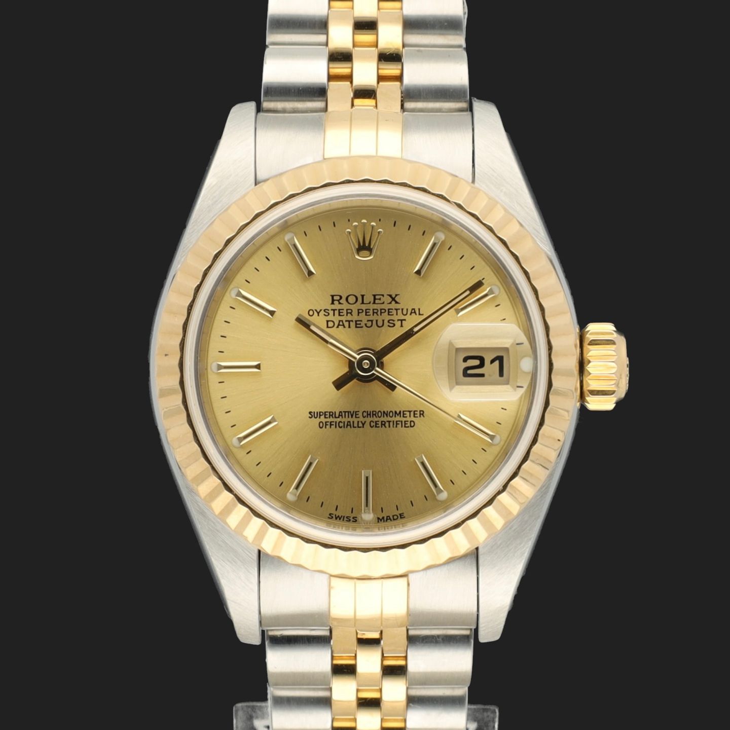 Rolex Lady-Datejust 79173 (2001) - Champagne dial 26 mm Gold/Steel case (3/8)