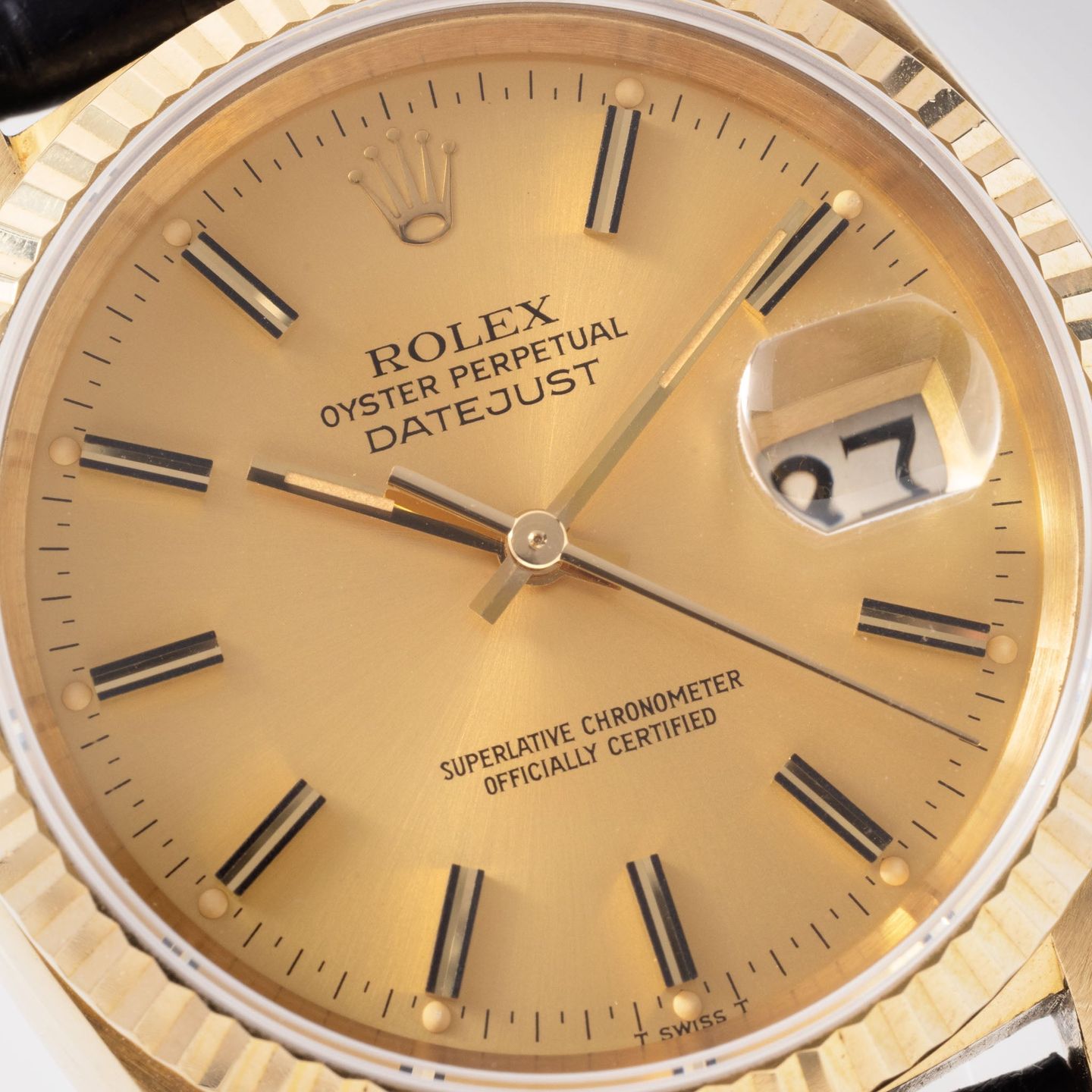 Rolex Datejust 36 16018 (1980) - Champagne dial 36 mm Yellow Gold case (3/8)