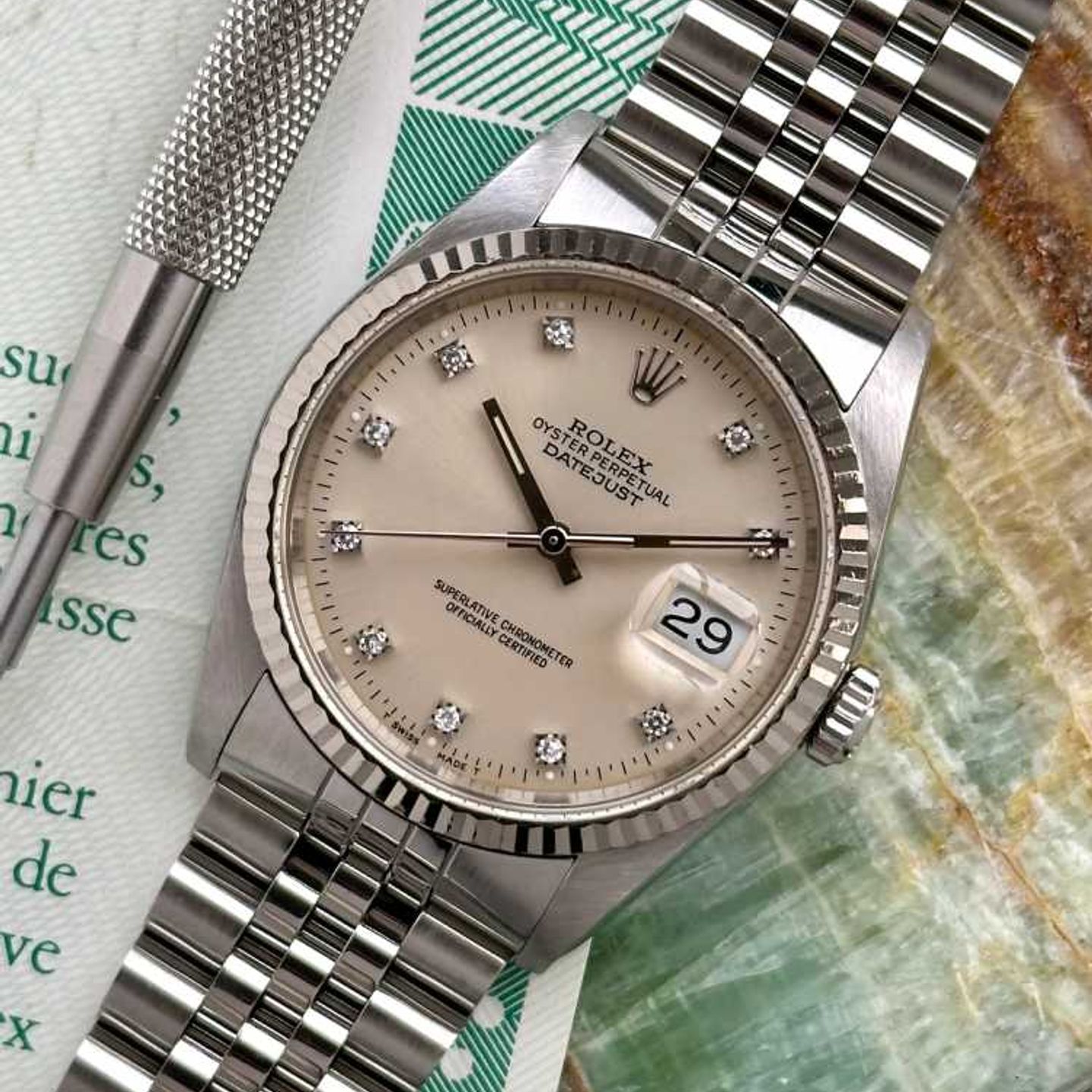 Rolex Datejust 36 16234G (1988) - Silver dial 36 mm Steel case (5/8)