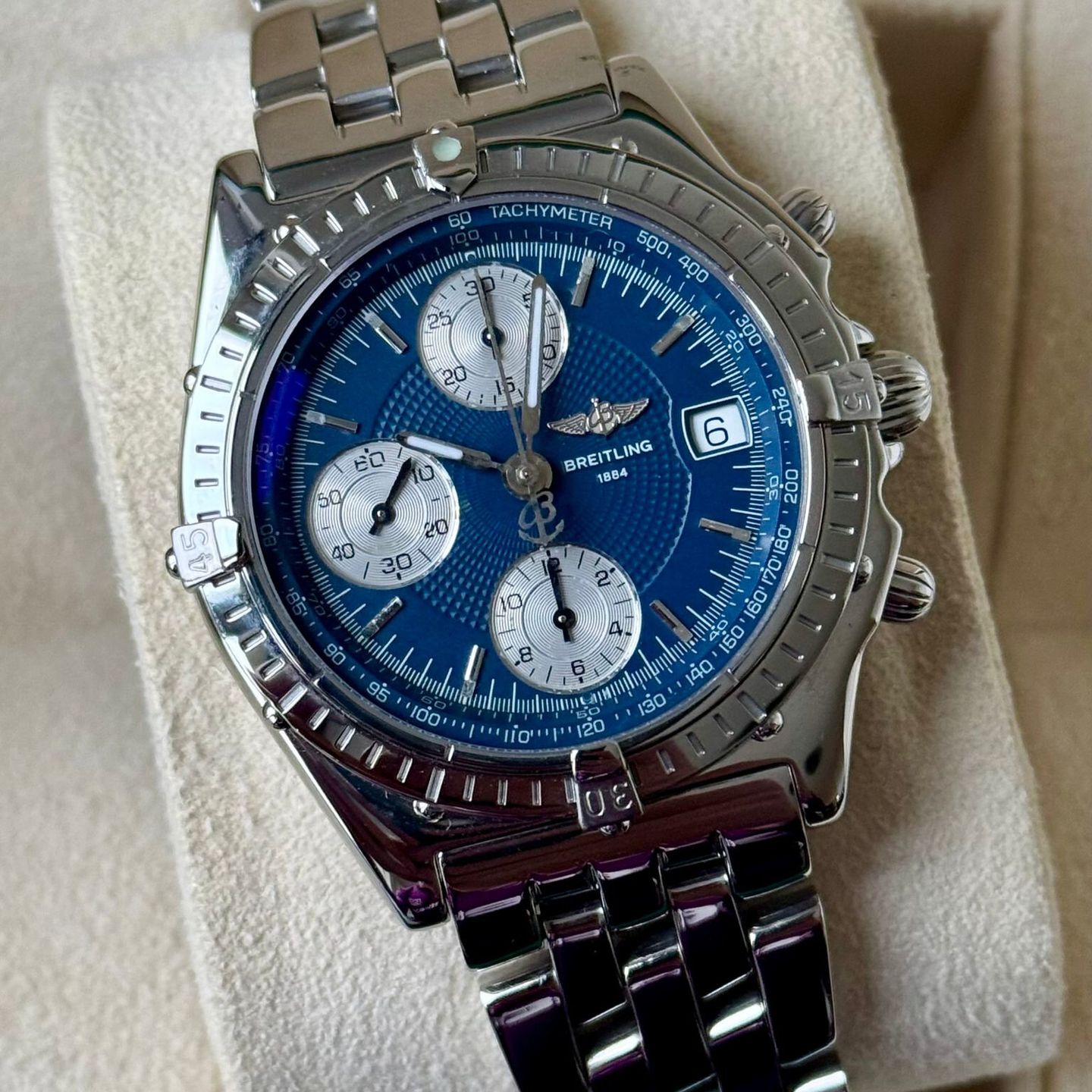 Breitling Chronomat A13050.1 (1997) - Blue dial 45 mm Steel case (1/7)