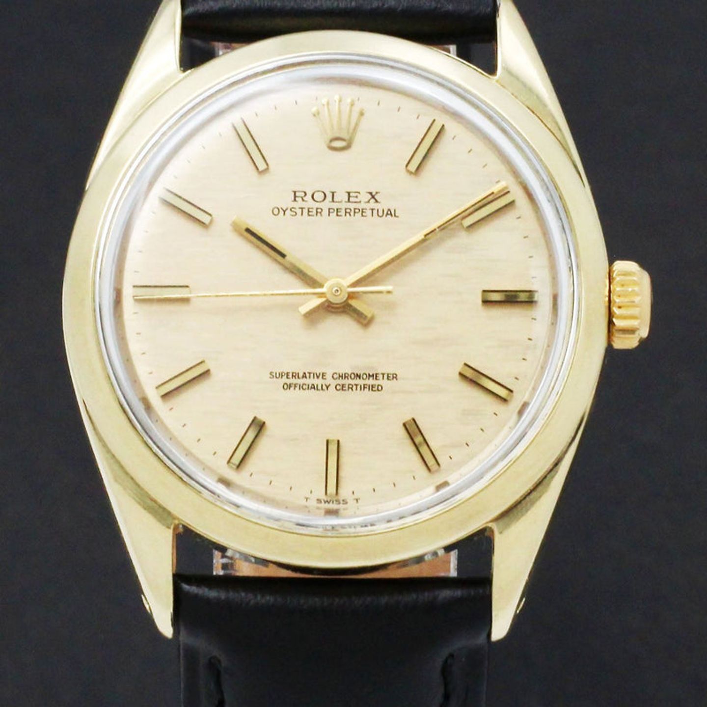 Rolex Oyster Perpetual 1024 (1971) - Gold dial 34 mm Gold/Steel case (1/6)