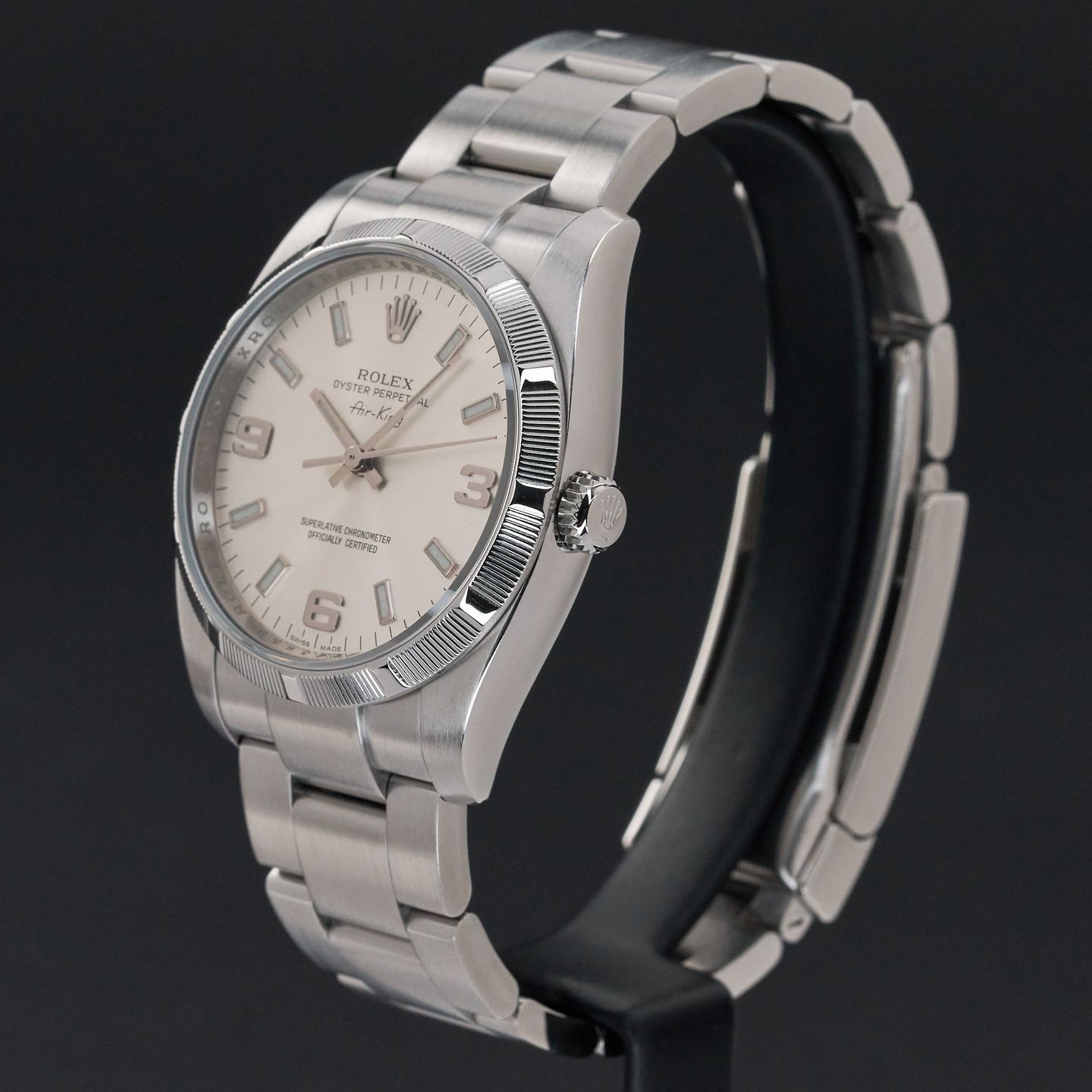 Rolex Air-King 114210 (2008) - Silver dial 34 mm Steel case (4/8)