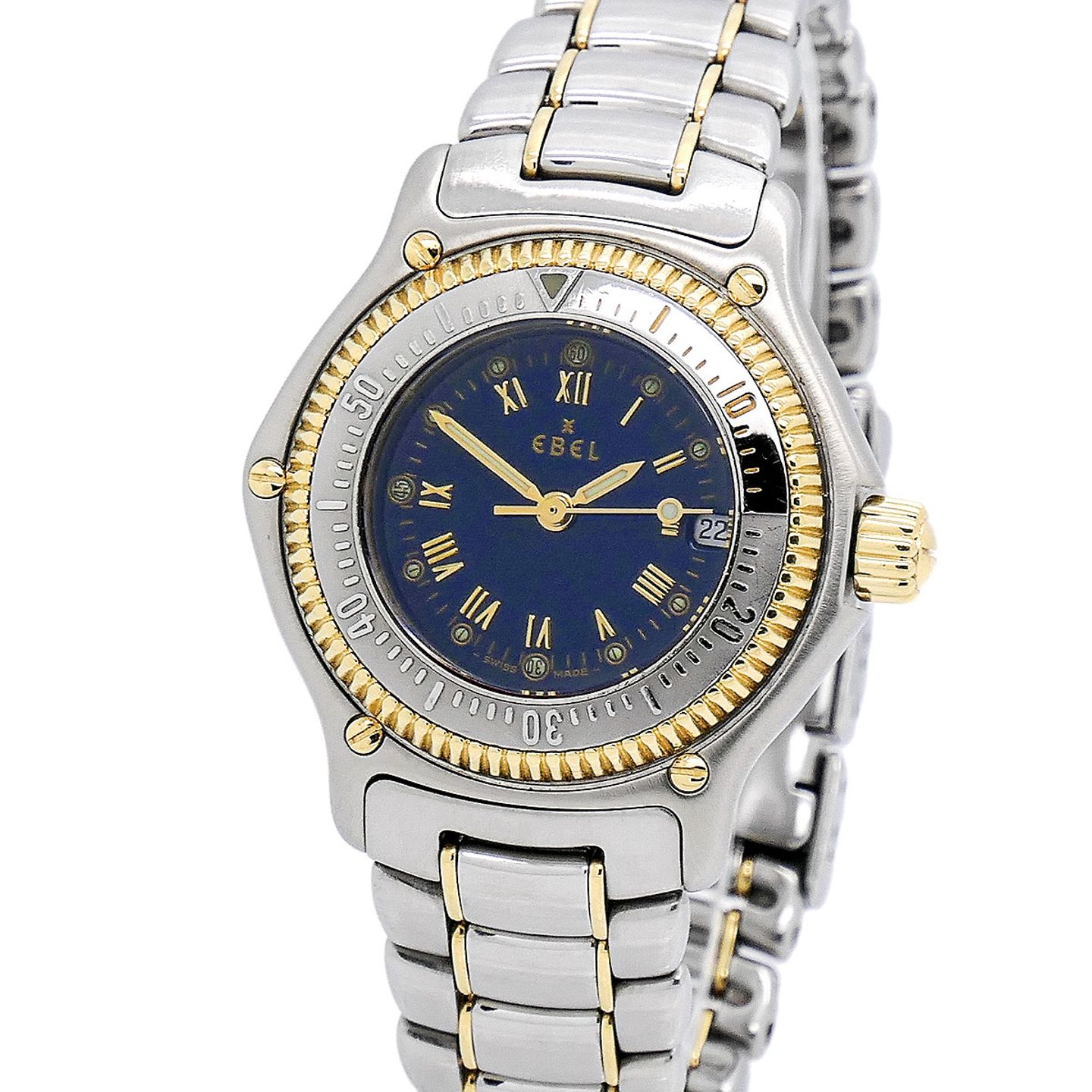 Ebel Discovery 183912 (1996) - Blue dial 30 mm Gold/Steel case (1/5)