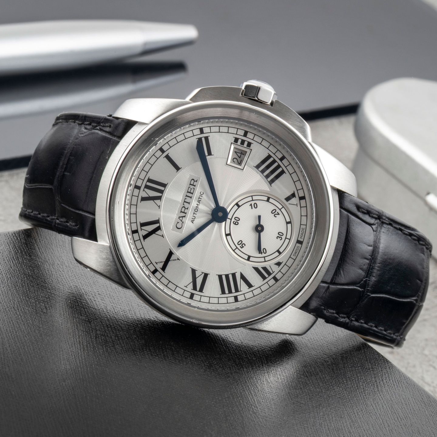 Cartier Calibre de Cartier WSCA0003 (Unknown (random serial)) - Silver dial 38 mm Steel case (2/8)