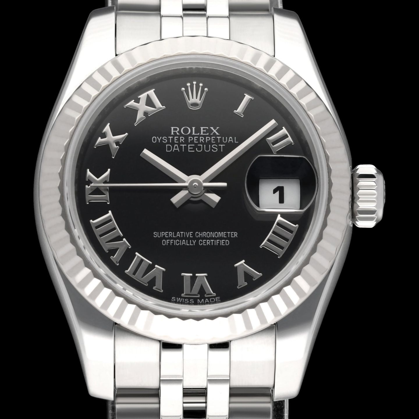 Rolex Lady-Datejust 179174 (2011) - Zwart wijzerplaat 26mm Staal (1/8)