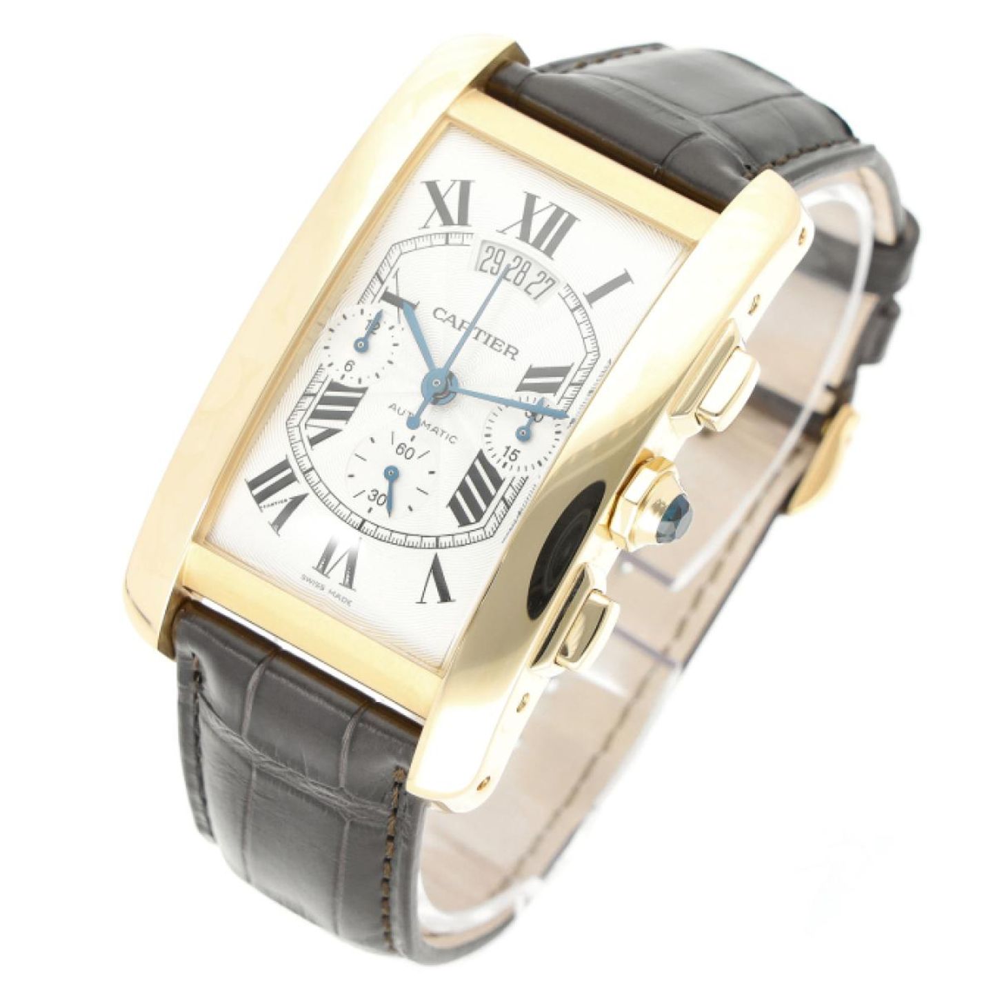 Cartier Tank Américaine W2609256 (2011) - Wit wijzerplaat 52mm Geelgoud (2/8)