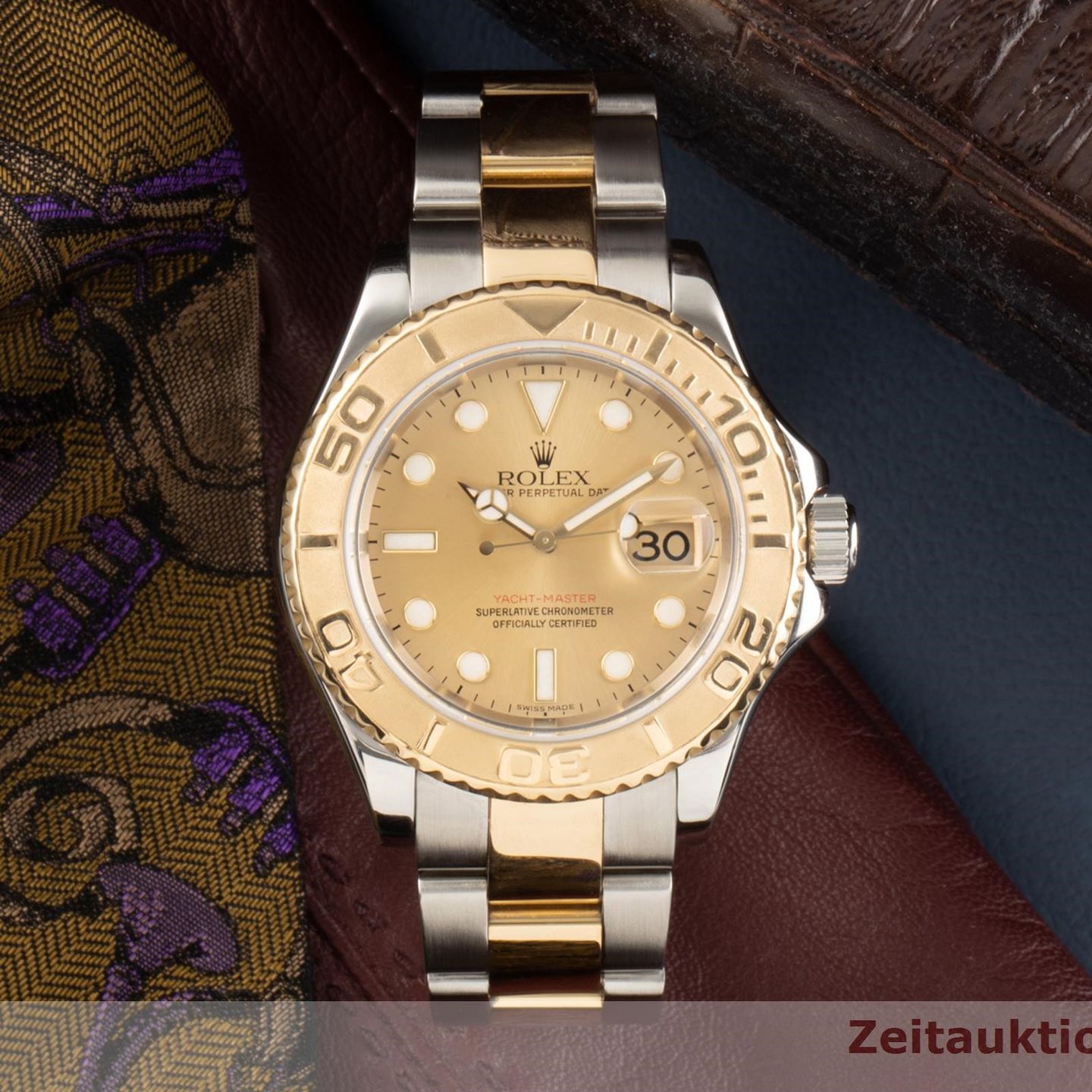 Rolex Yacht-Master 40 16623 (Unknown (random serial)) - Champagne dial 40 mm Gold/Steel case (1/8)