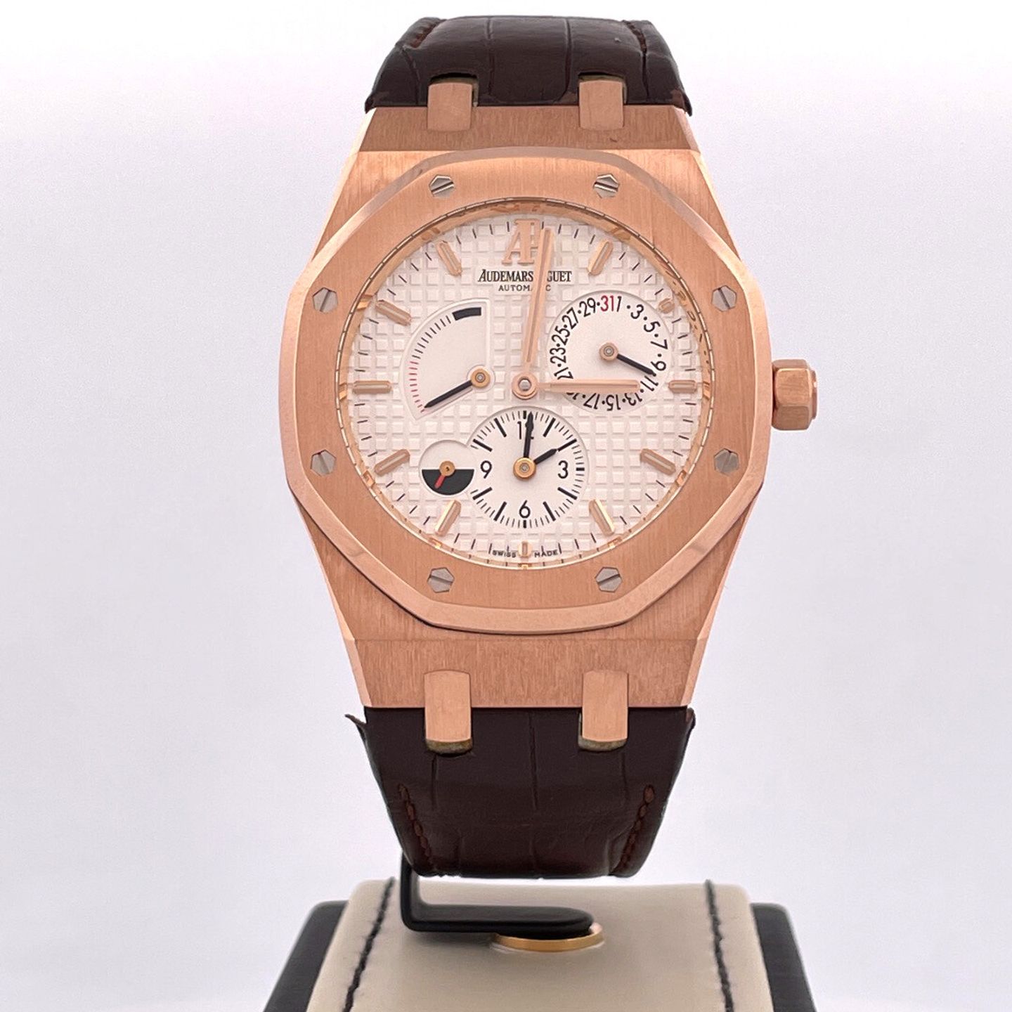 Audemars Piguet Royal Oak Dual Time 26120OR.OO.D088CR.01 (2012) - White dial 39 mm Rose Gold case (1/5)