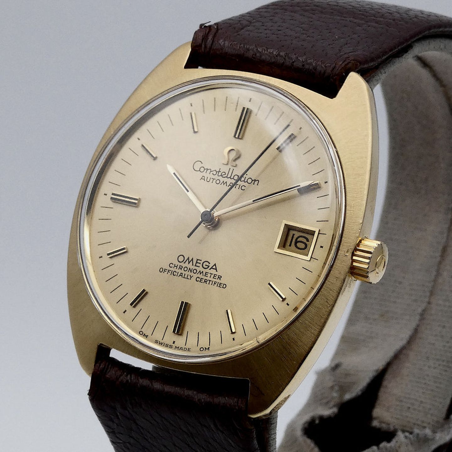 Omega Constellation 168.053 (1970) - Gold dial Unknown Yellow Gold case (2/6)