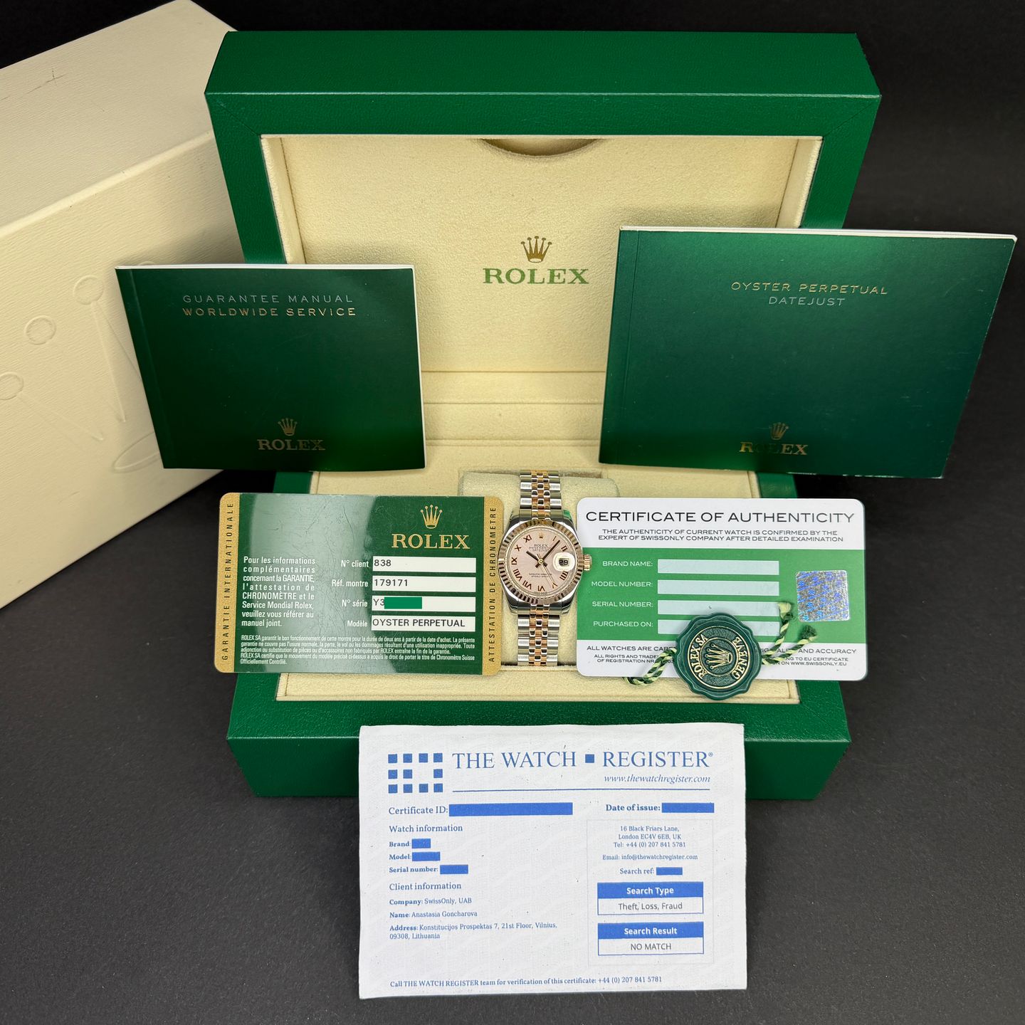 Rolex Lady-Datejust 179171 (2014) - Pink dial 26 mm Gold/Steel case (3/8)