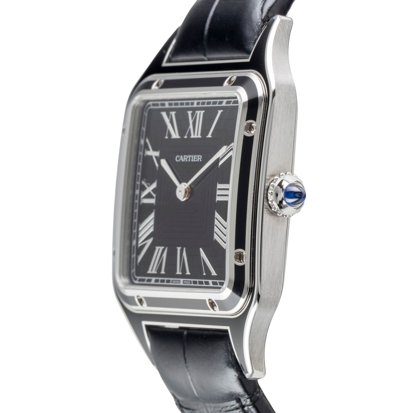 Cartier Santos Dumont WSSA0046 (Unknown (random serial)) - Black dial 44 mm Steel case (6/8)