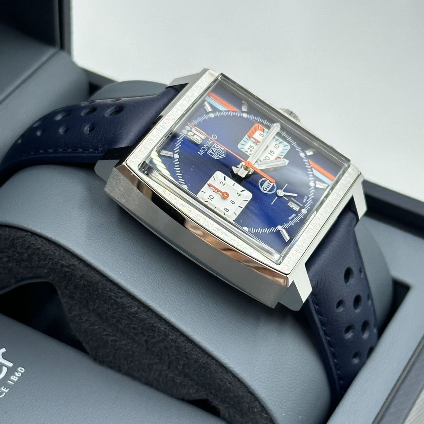 TAG Heuer Monaco CBL2115.FC6494 (2023) - Blauw wijzerplaat 39mm Staal (7/8)