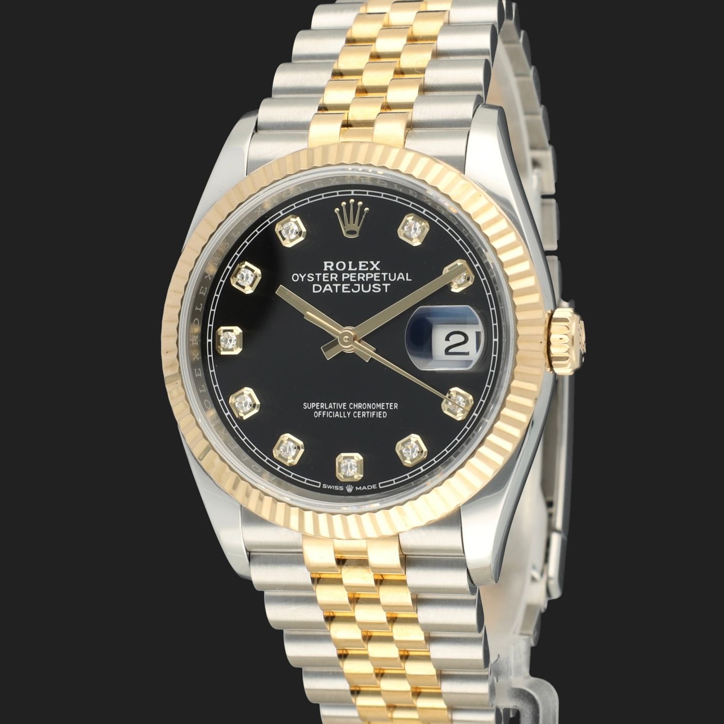 Rolex Datejust 36 126233 (2019) - Black dial 36 mm Gold/Steel case (1/8)