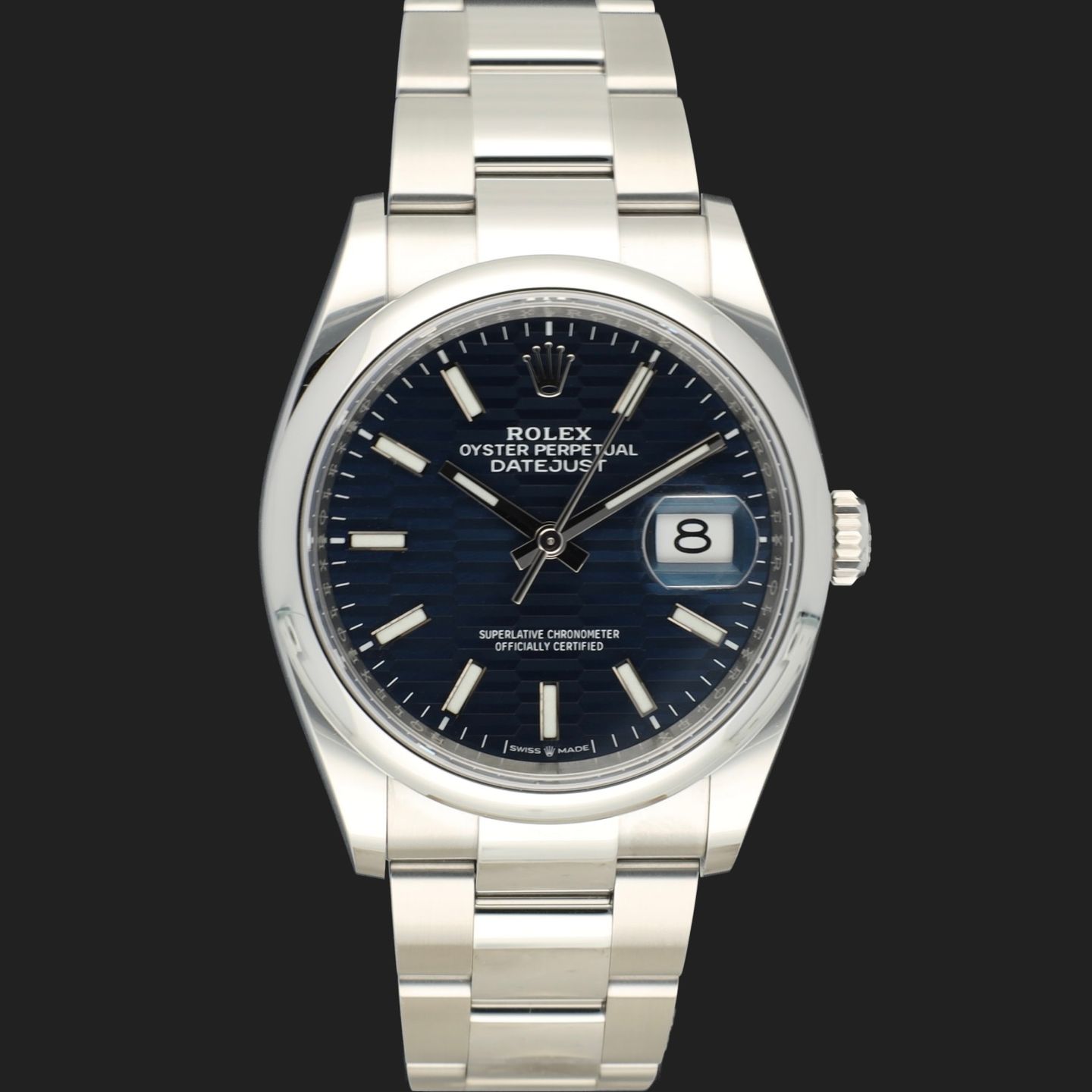 Rolex Datejust 36 126200 (2023) - Blauw wijzerplaat 36mm Staal (3/8)